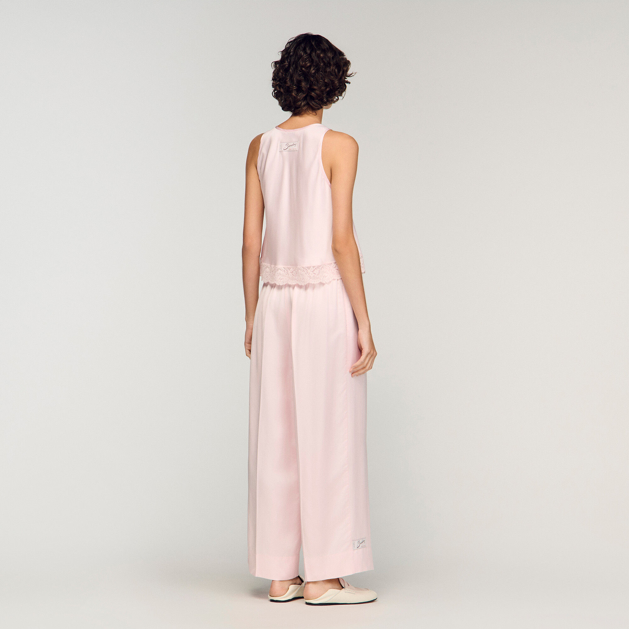 Satin wide-leg trousers