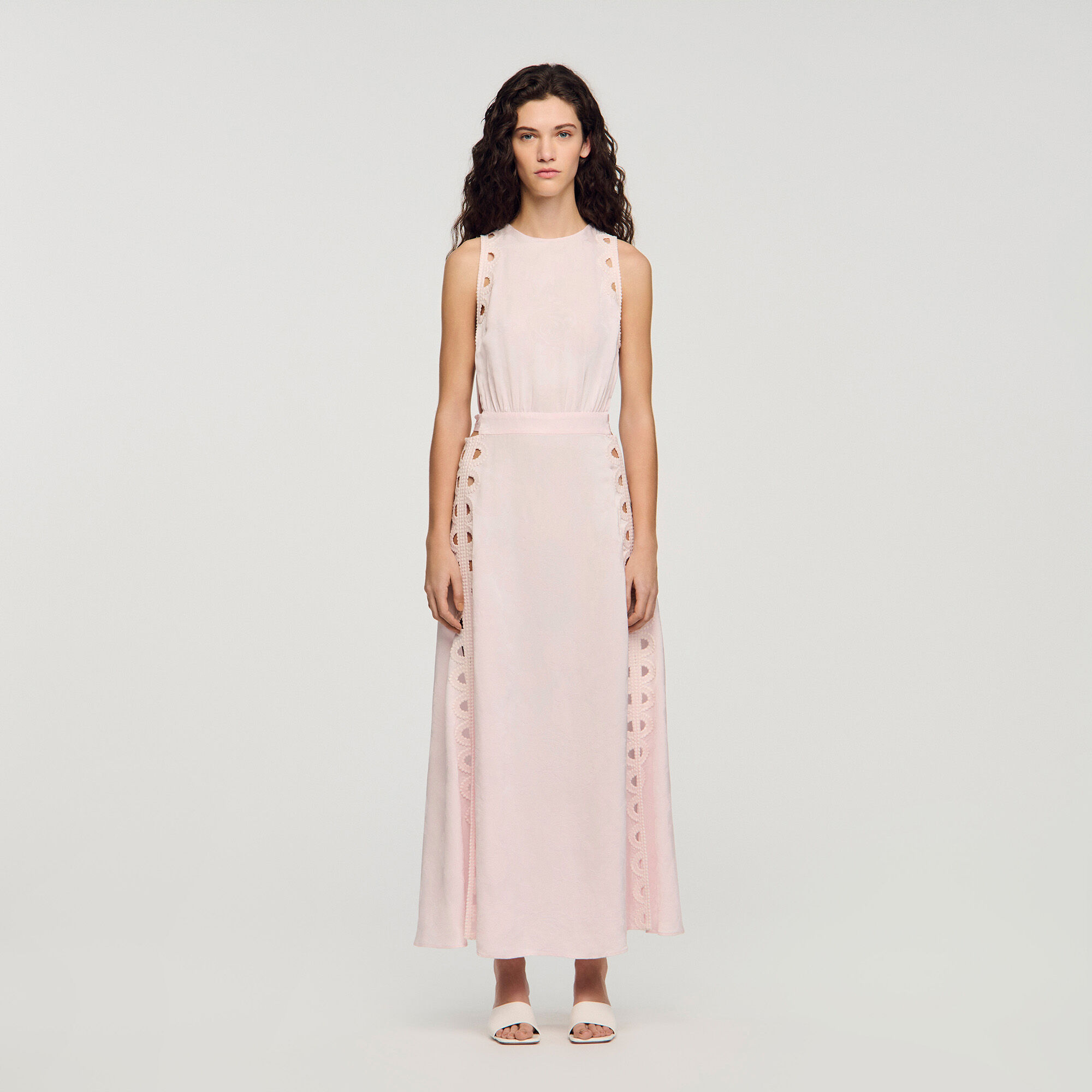 Flower jacquard maxi dress