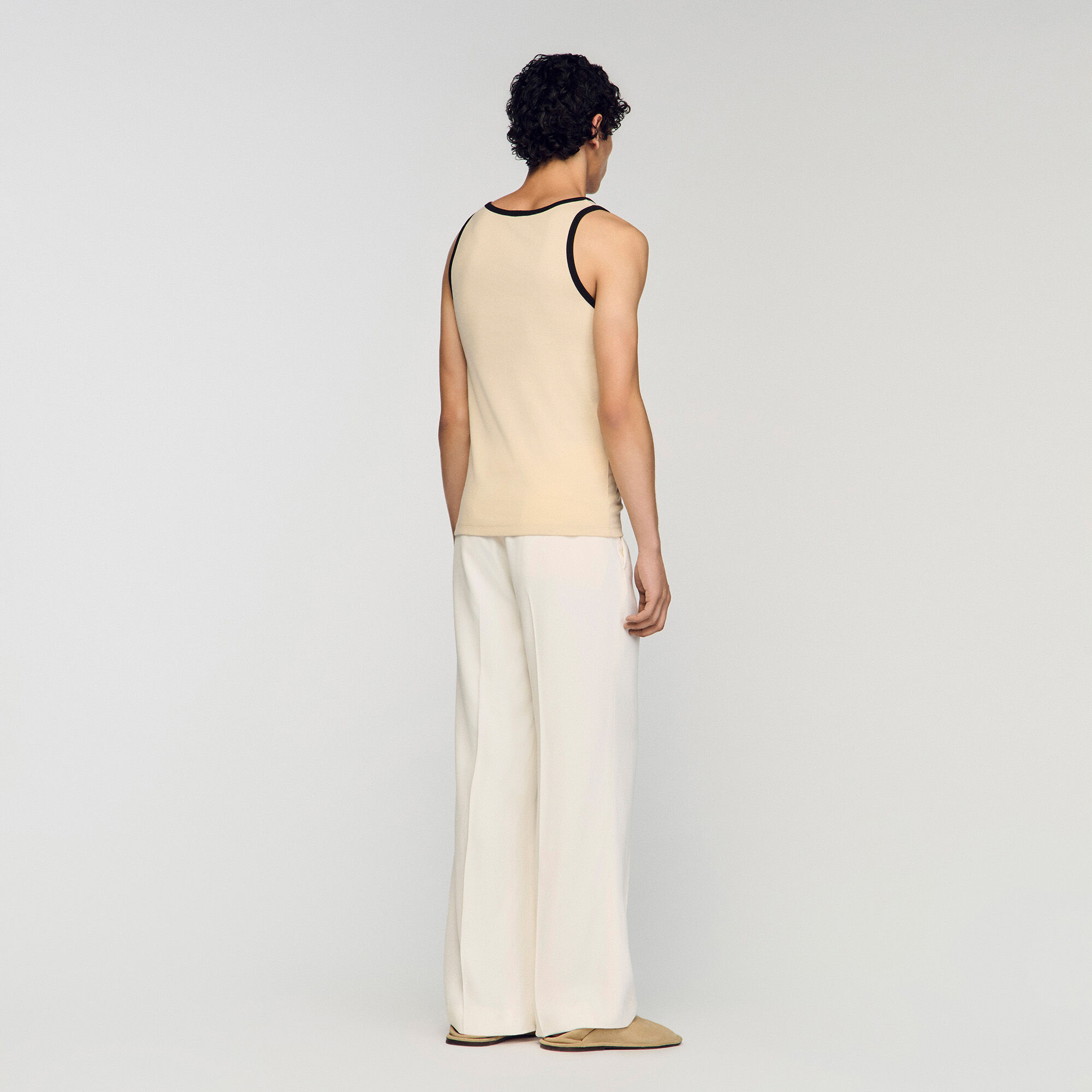 Cotton vest top with patch