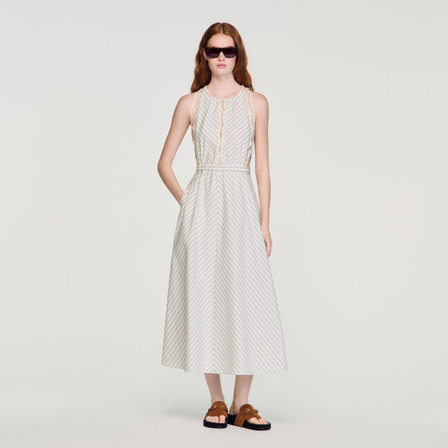Striped cotton maxi dress