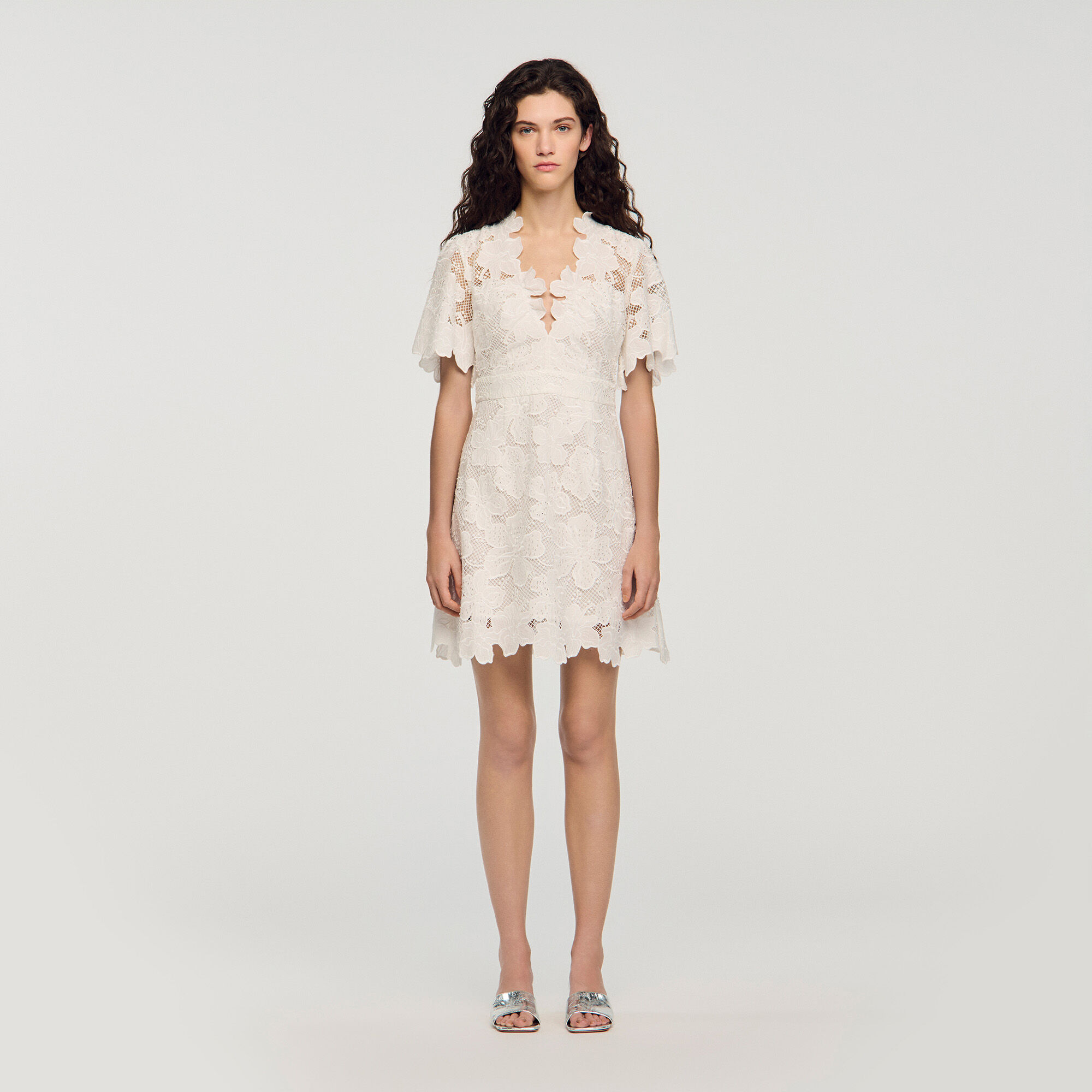 Flower print short dress