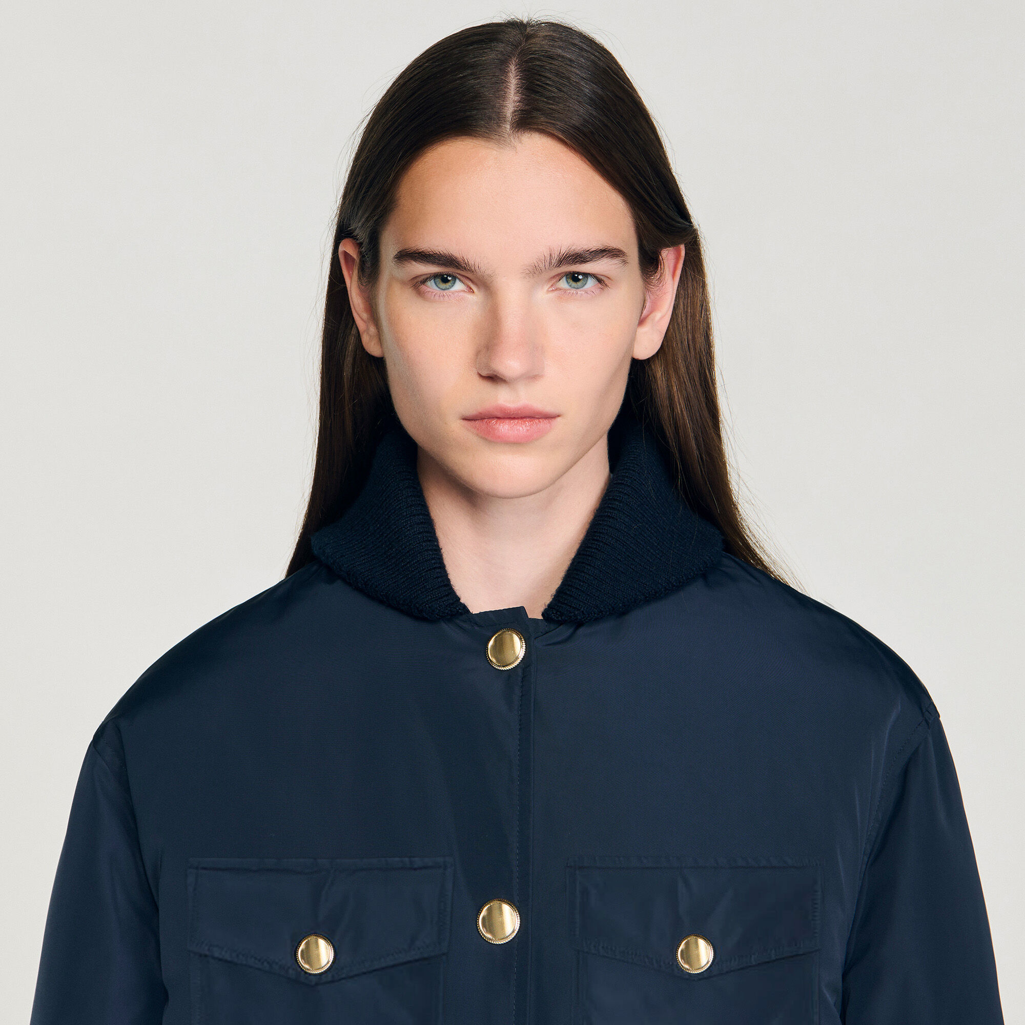 Puffer jacket with teddy collar Puffer jacket with teddy collar