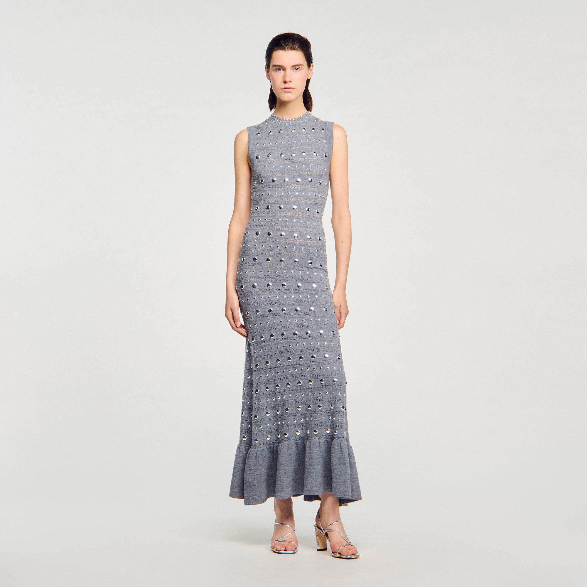 Knit maxi dress with studs Knit maxi dress with studs