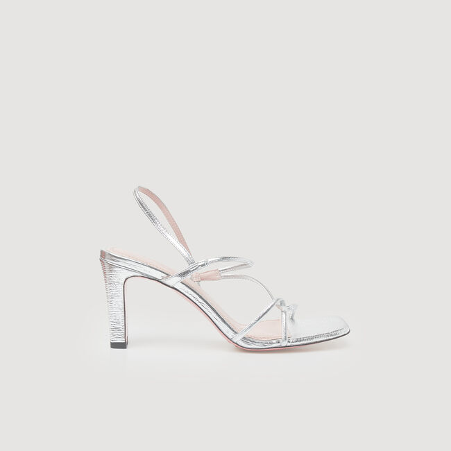 Metallic leather sandals