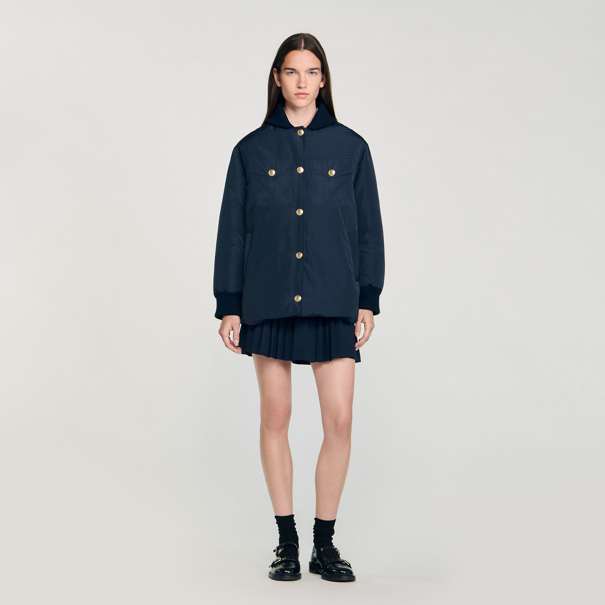 Puffer jacket with teddy collar Puffer jacket with teddy collar