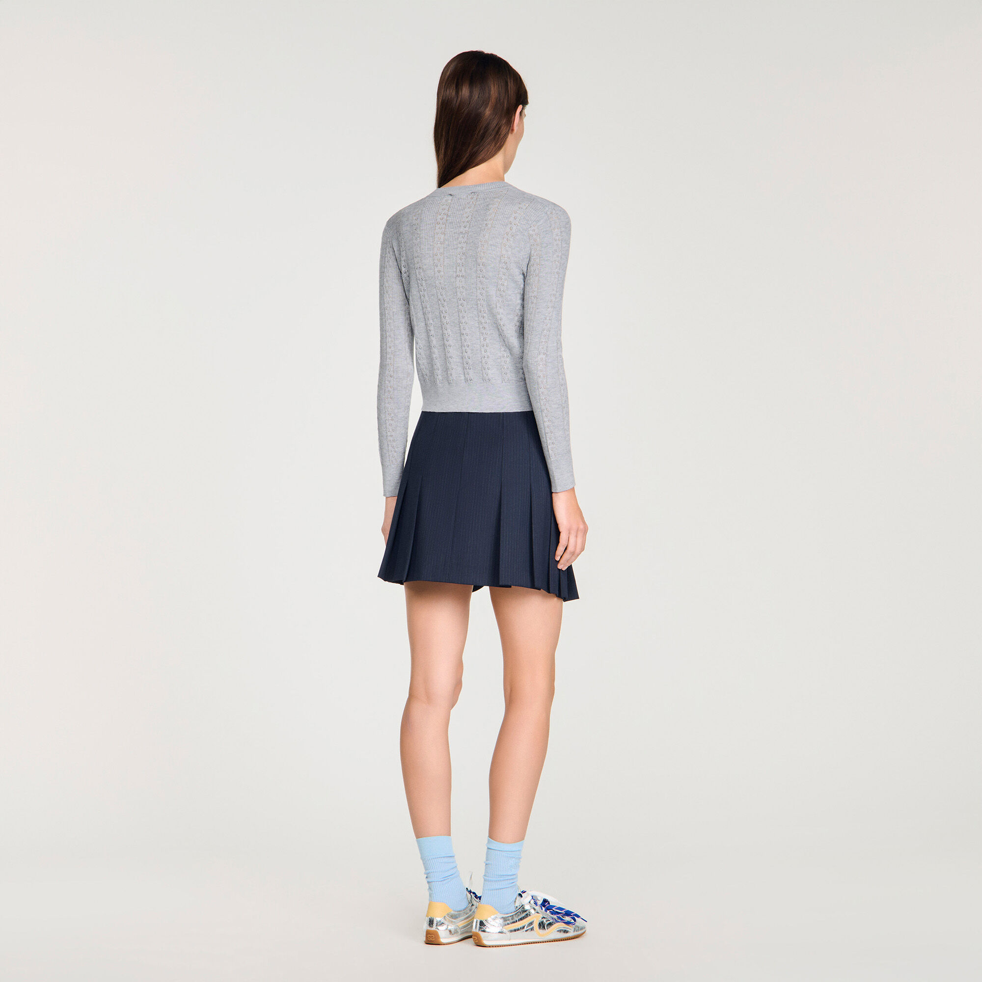 Pointelle knit cardigan