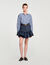 Short denim ruffled skirt