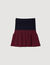 Short two-tone pleated skirt