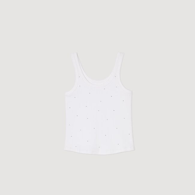 Vest top with rhinestones