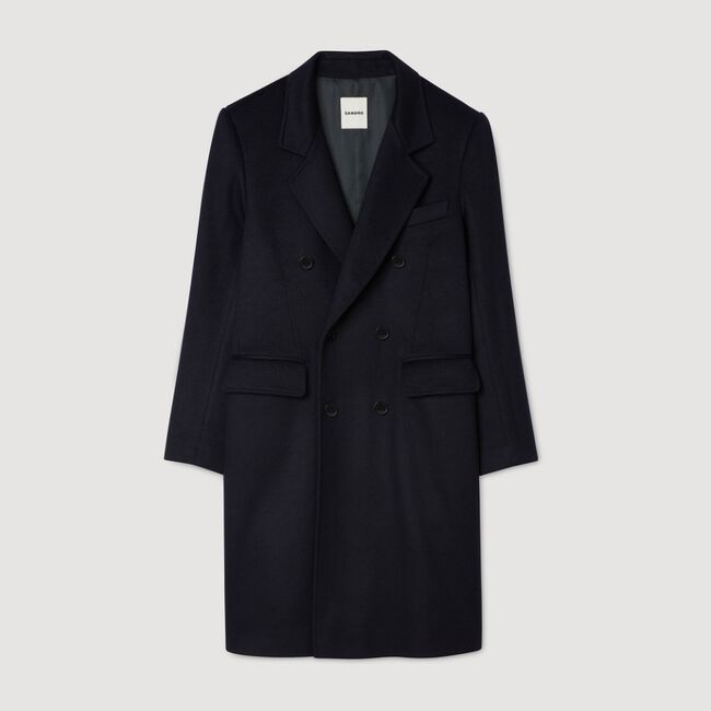 Double-breasted wool coat