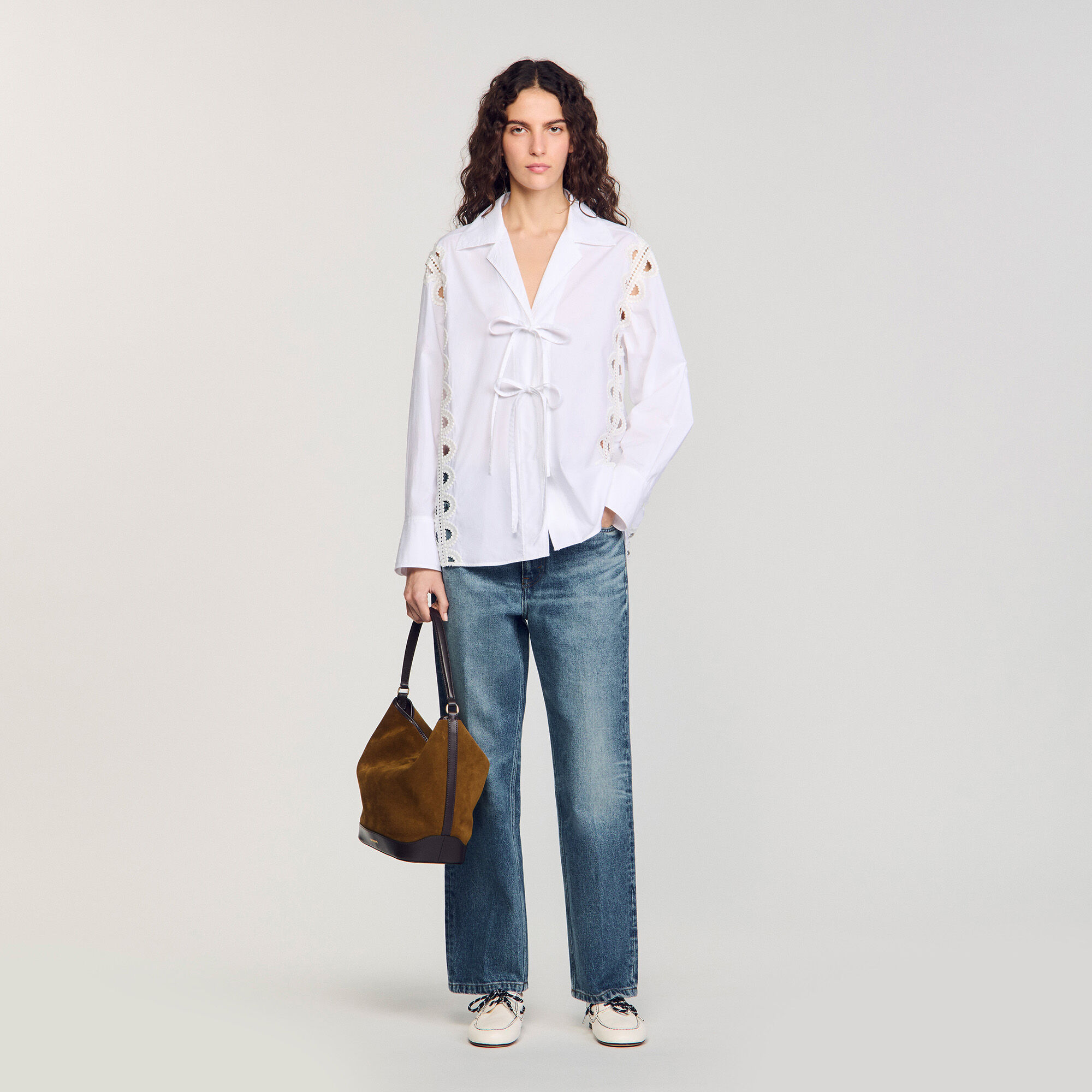 Suede and leather bucket bag TANGOSO