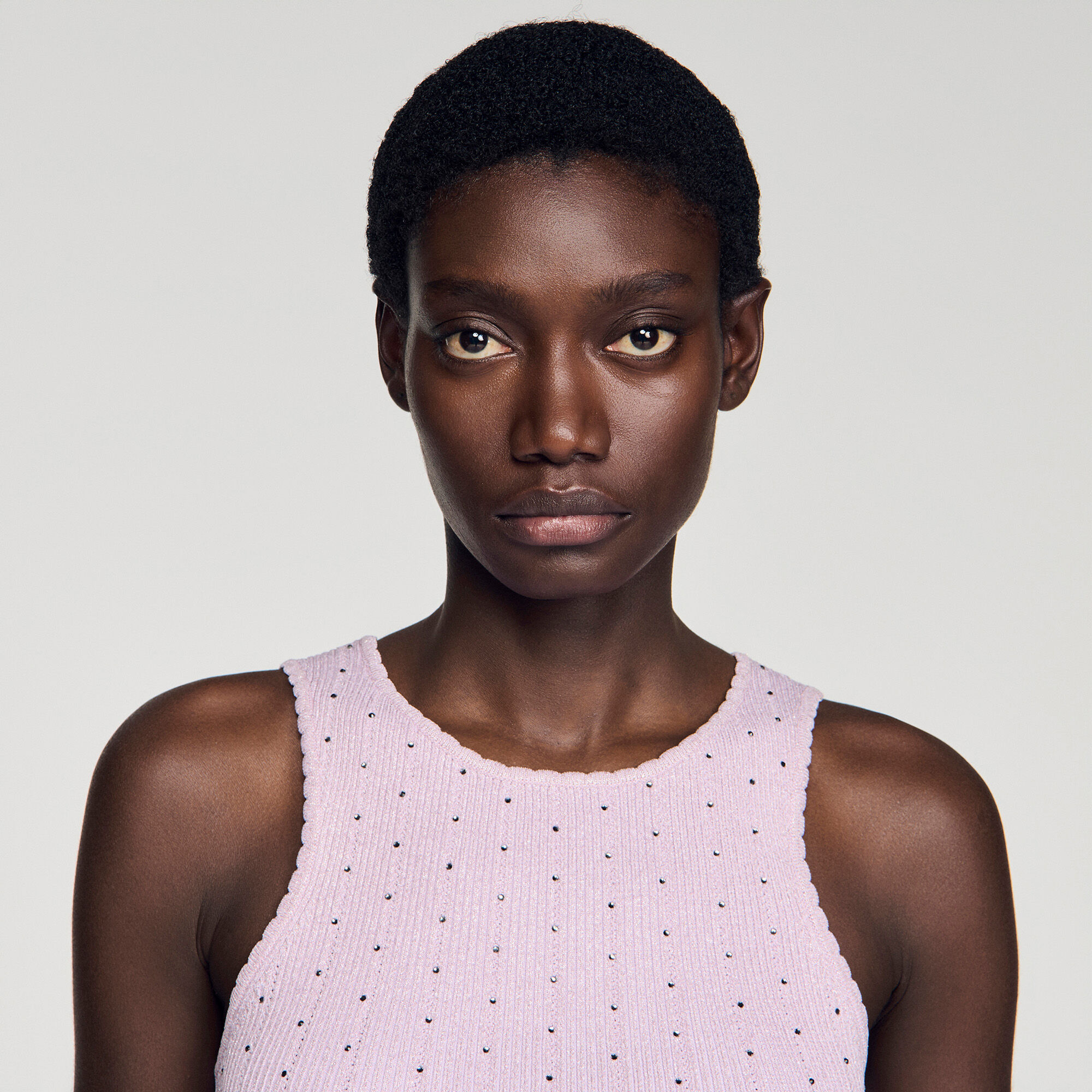 Rhinestone knit crop jumper