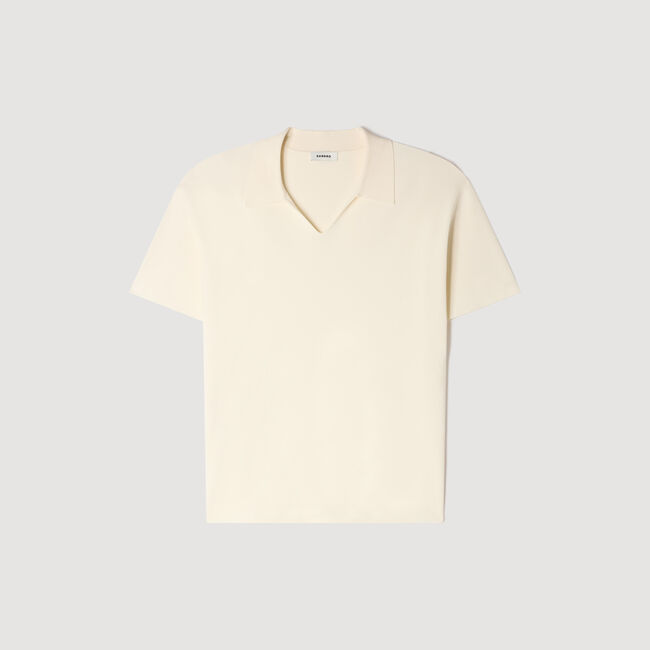 Stretch knit polo shirt