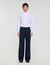 Wide-leg wool suit trousers