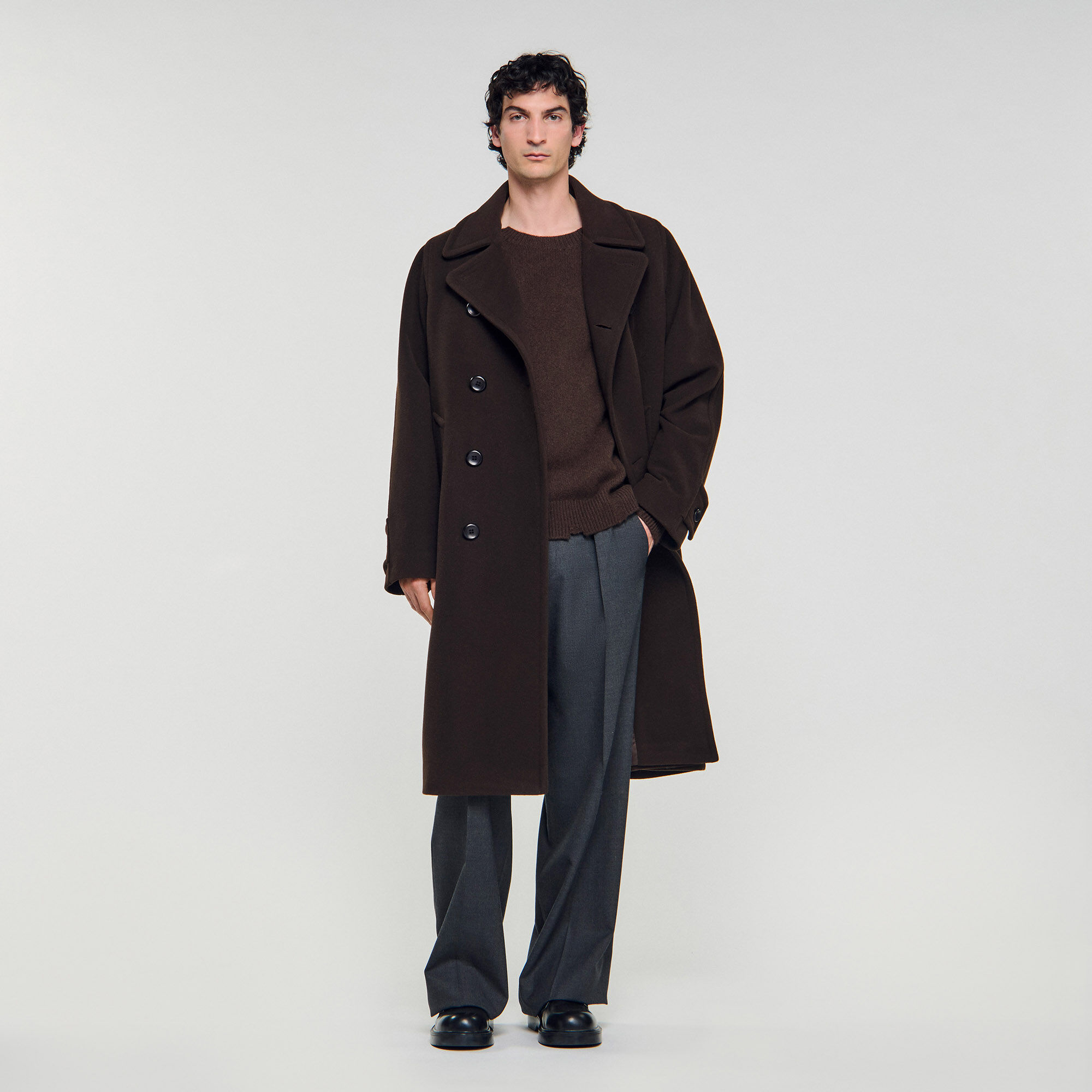 Wool and cashmere double coat