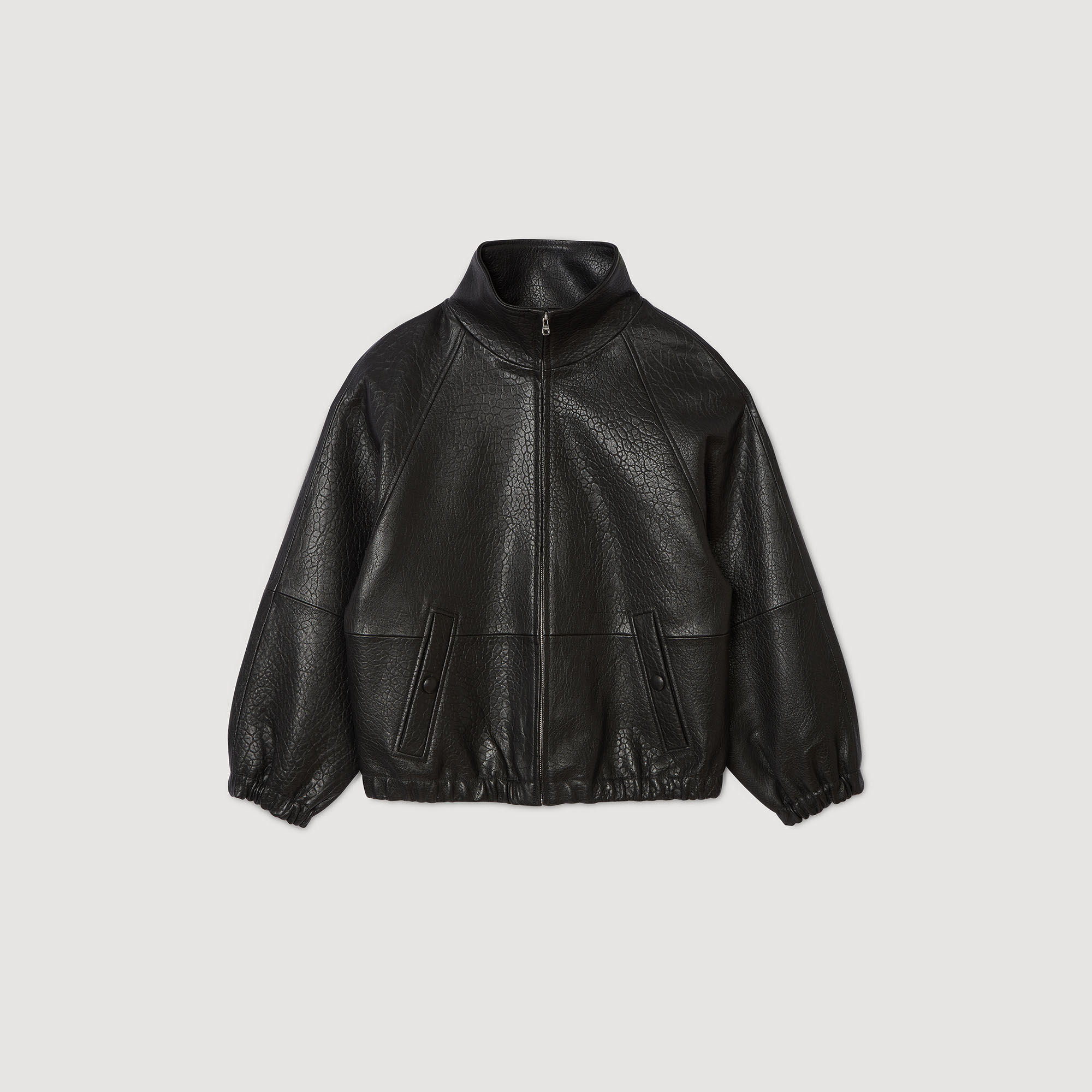 Oversized leather jacket