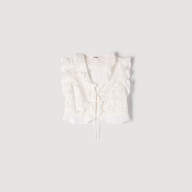 Guipure lace crop top