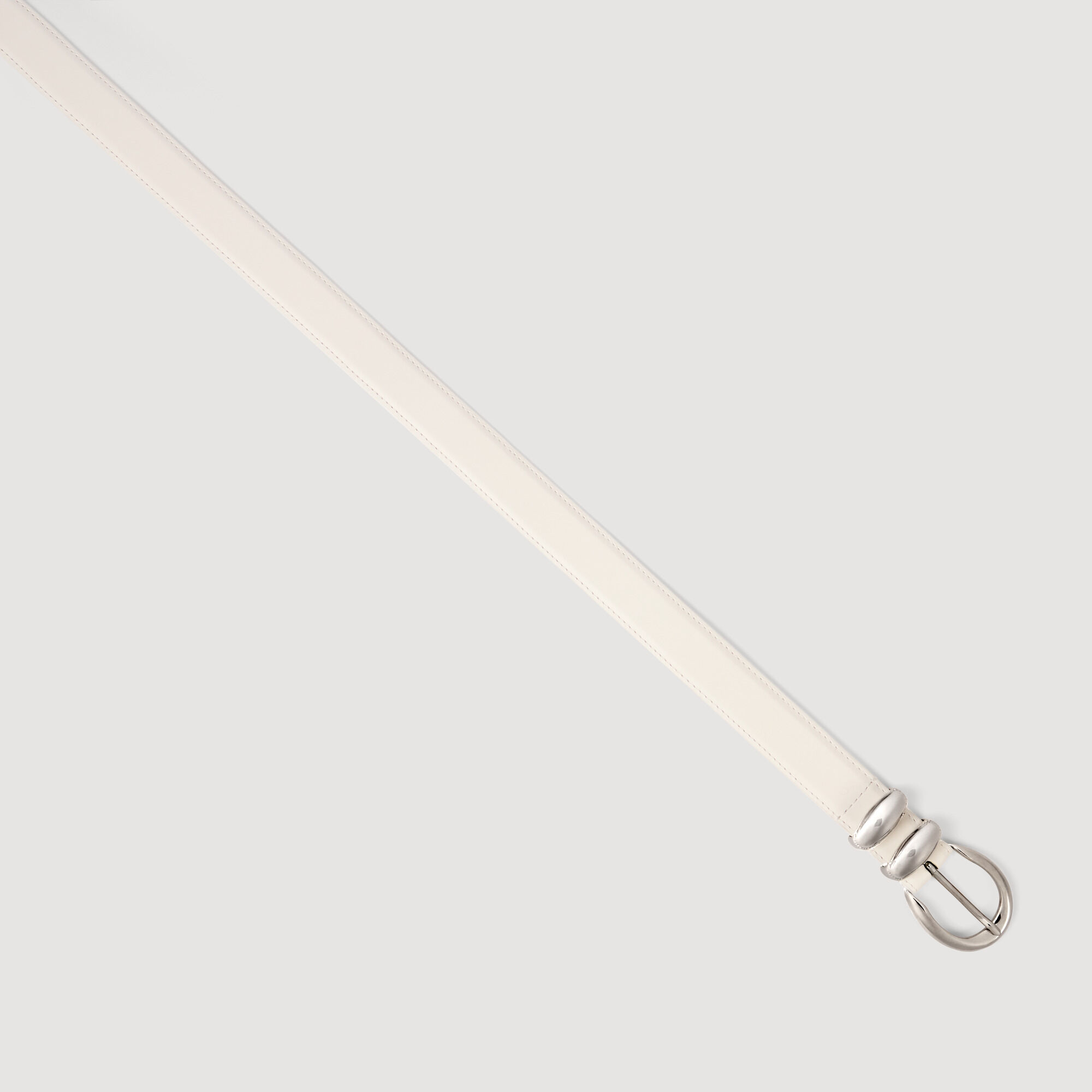 Leather belt with metal buckle