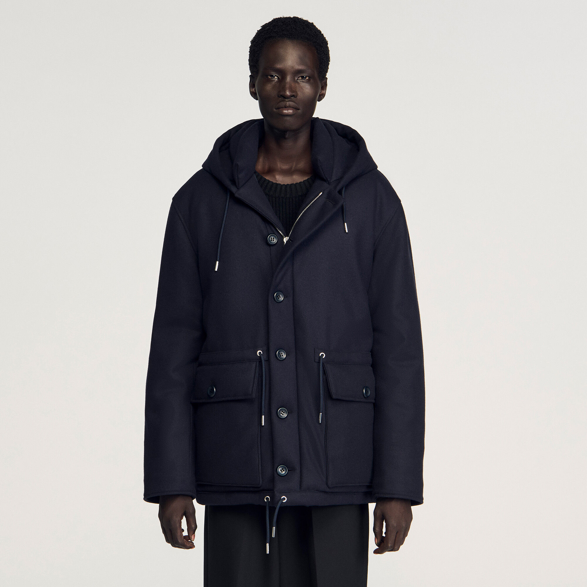 Hooded wool parka Hooded wool parka