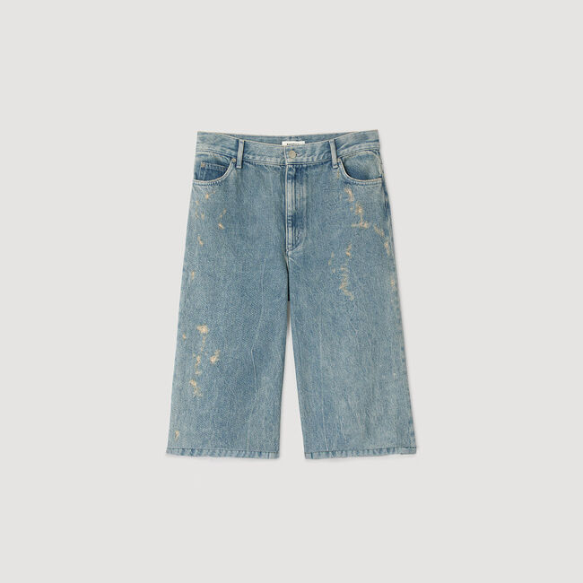 Distressed denim Bermuda shorts Distressed denim Bermuda shorts