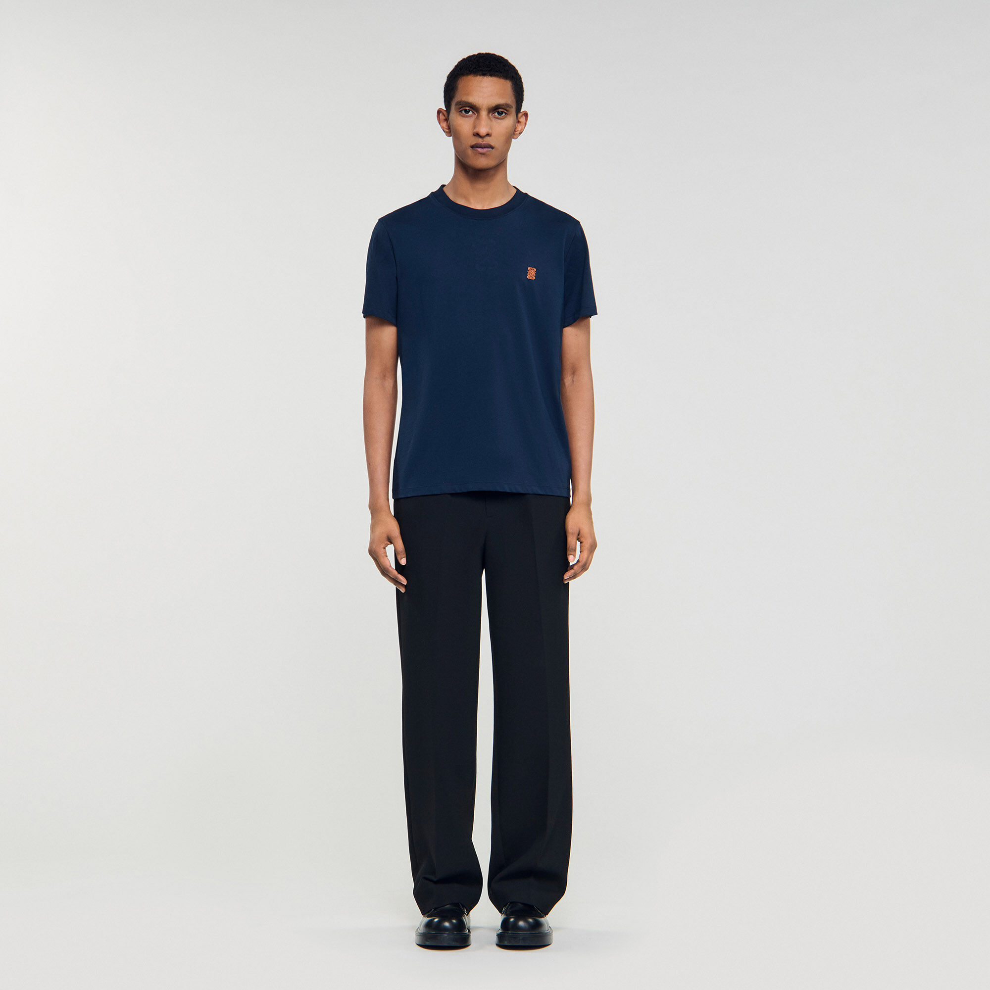 Leather logo T-shirt