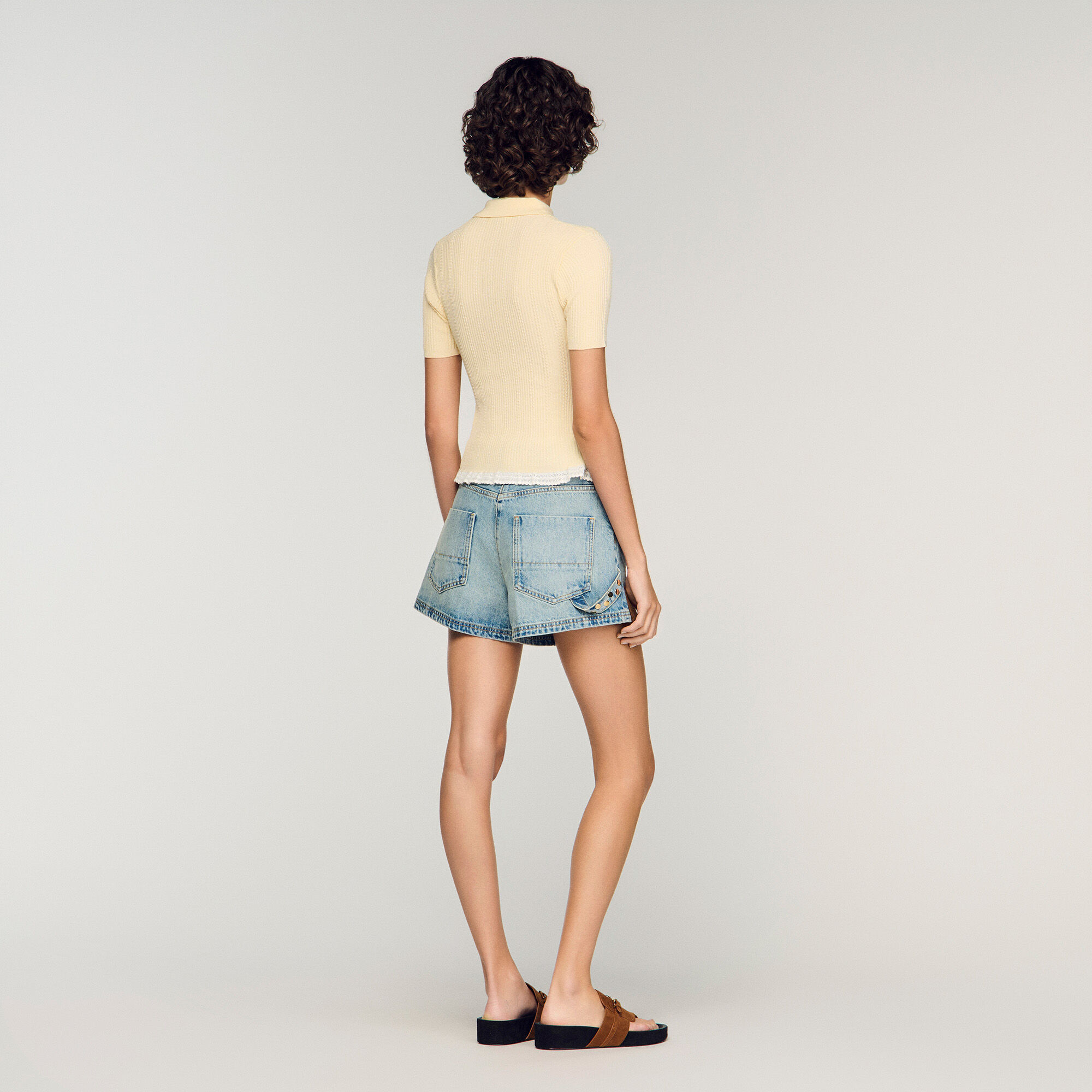 Knit polo shirt