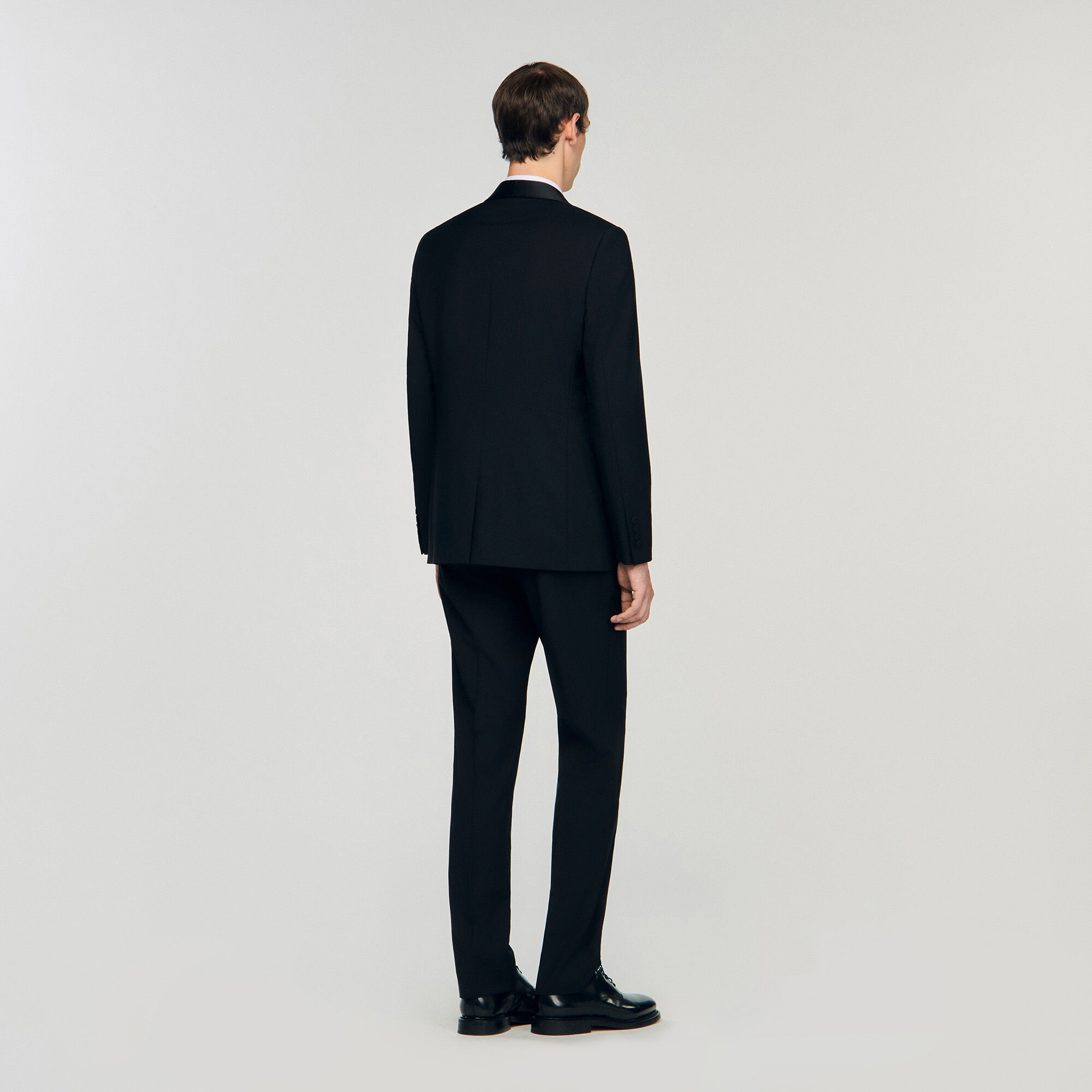 Wool jacket with shawl collar