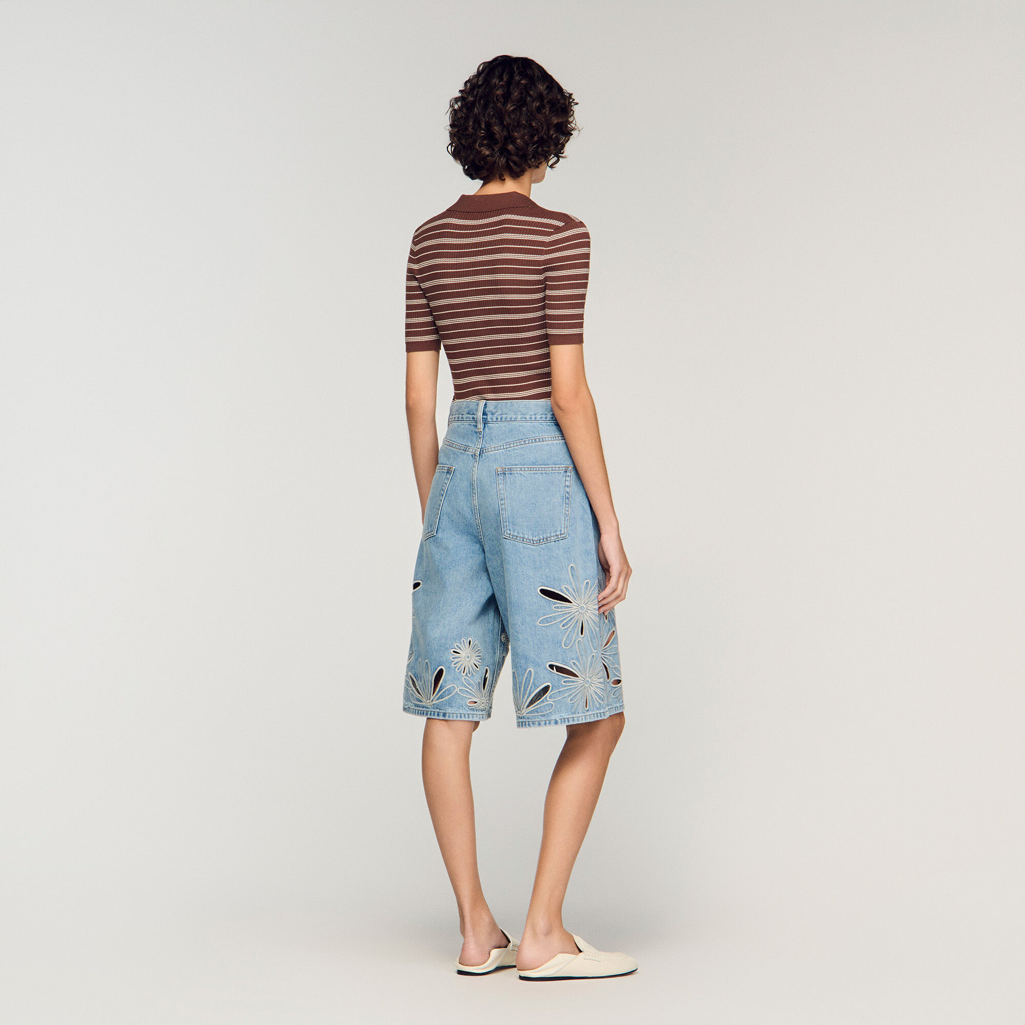 Embroidered Bermuda shorts