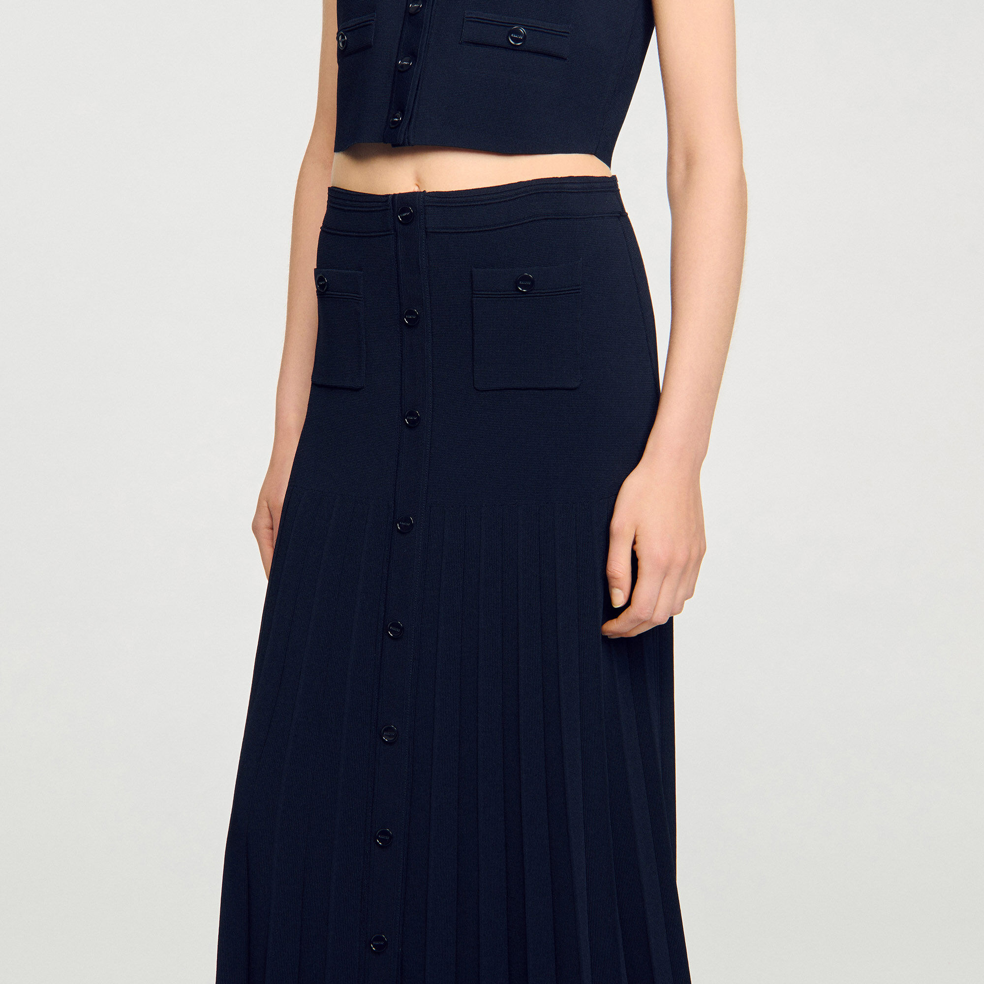 Long two-tone knit skirt Long two-tone knit skirt