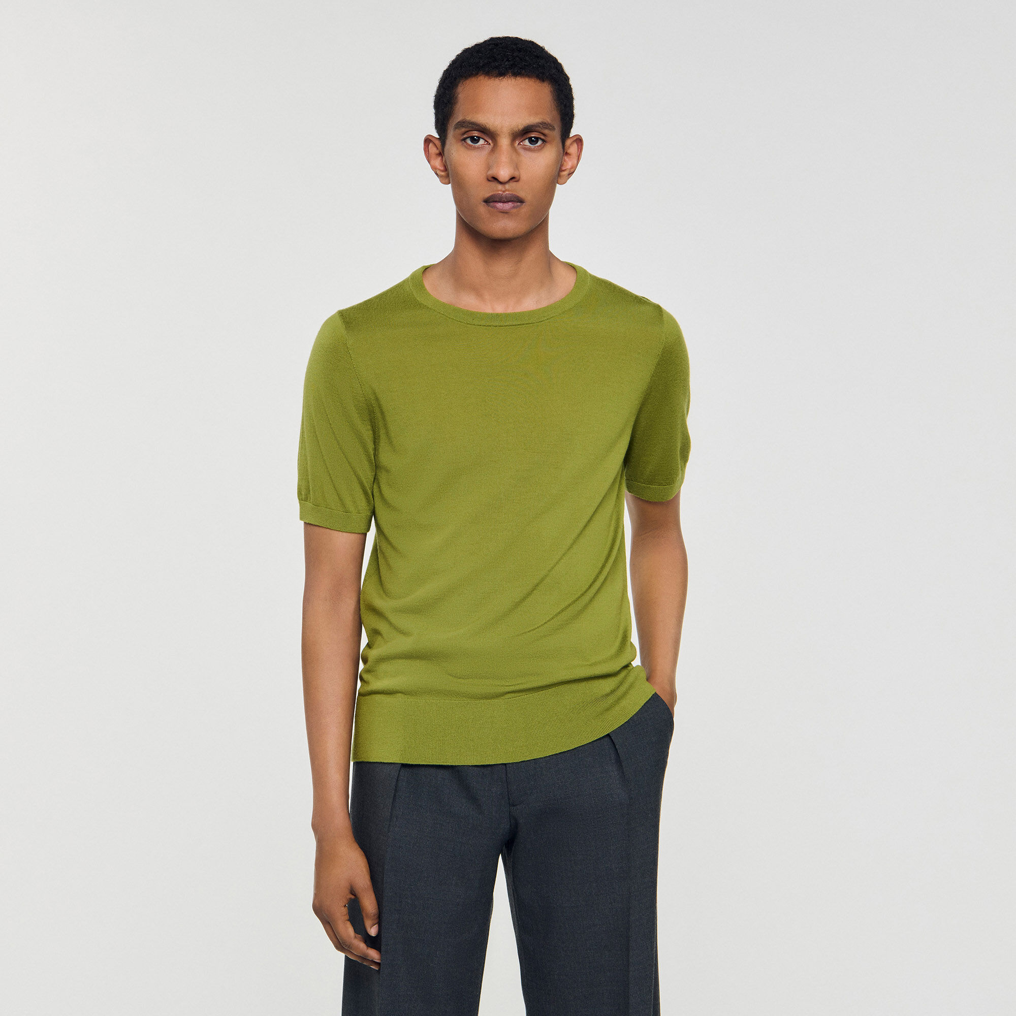 Flowing knit T-shirt