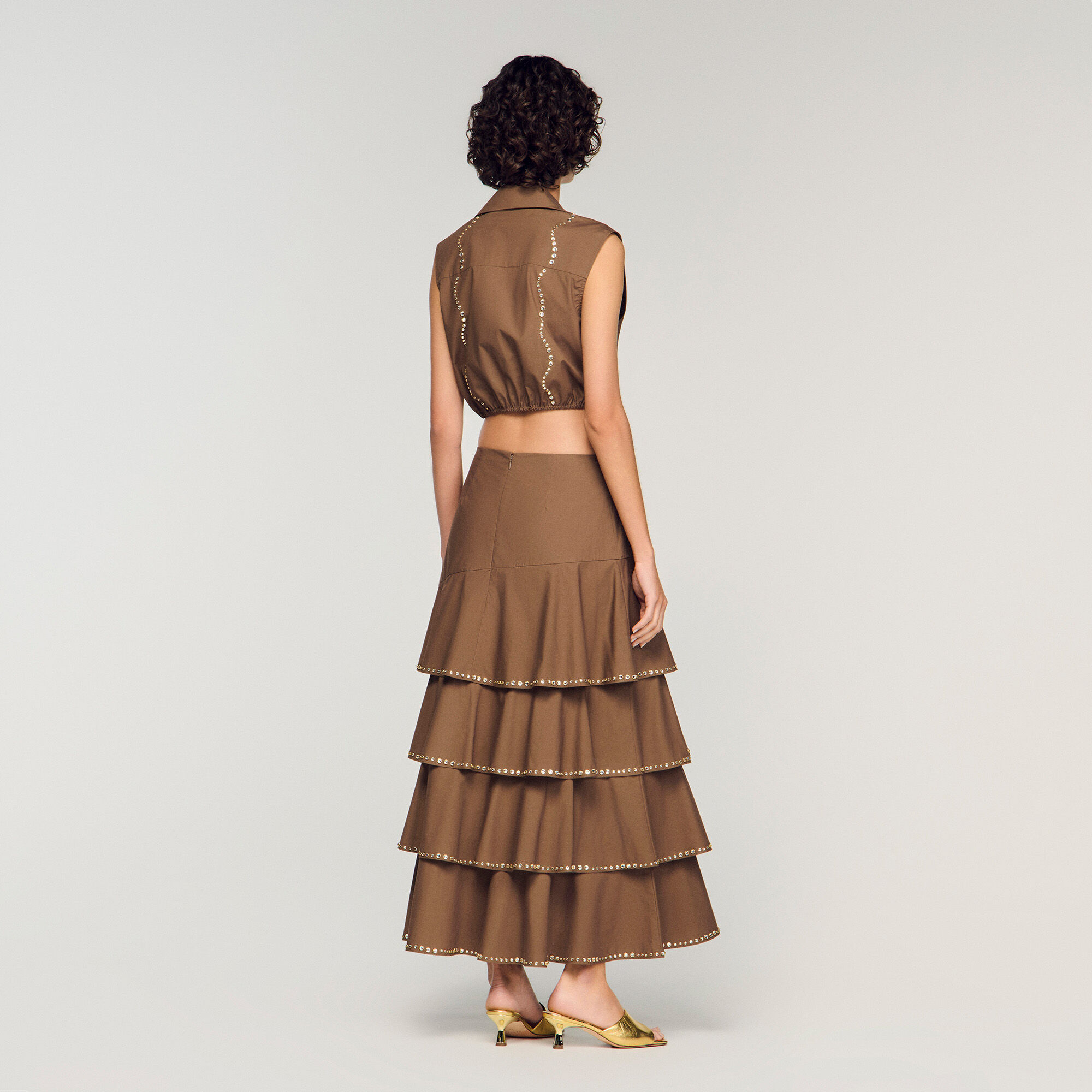 Rhinestone cropped shirt