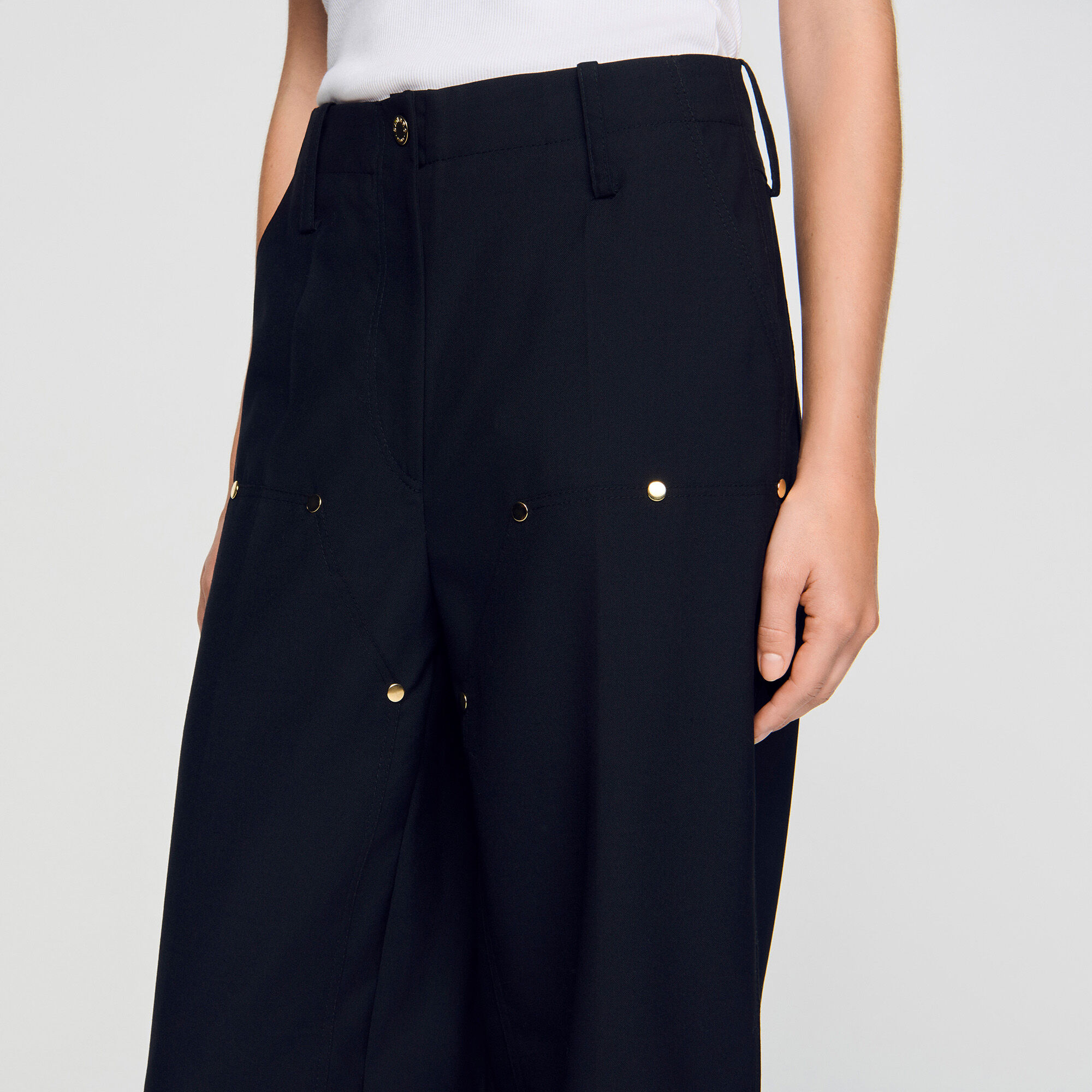 Studded floaty trousers