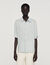 Pleated shirt with shark collar