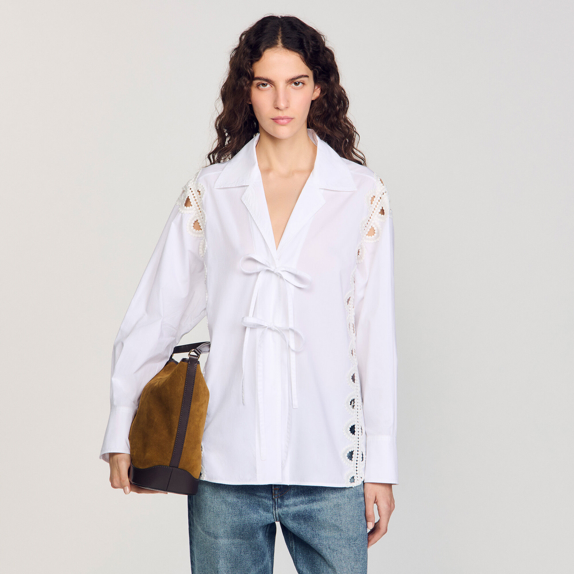 Suede and leather bucket bag TANGOSO