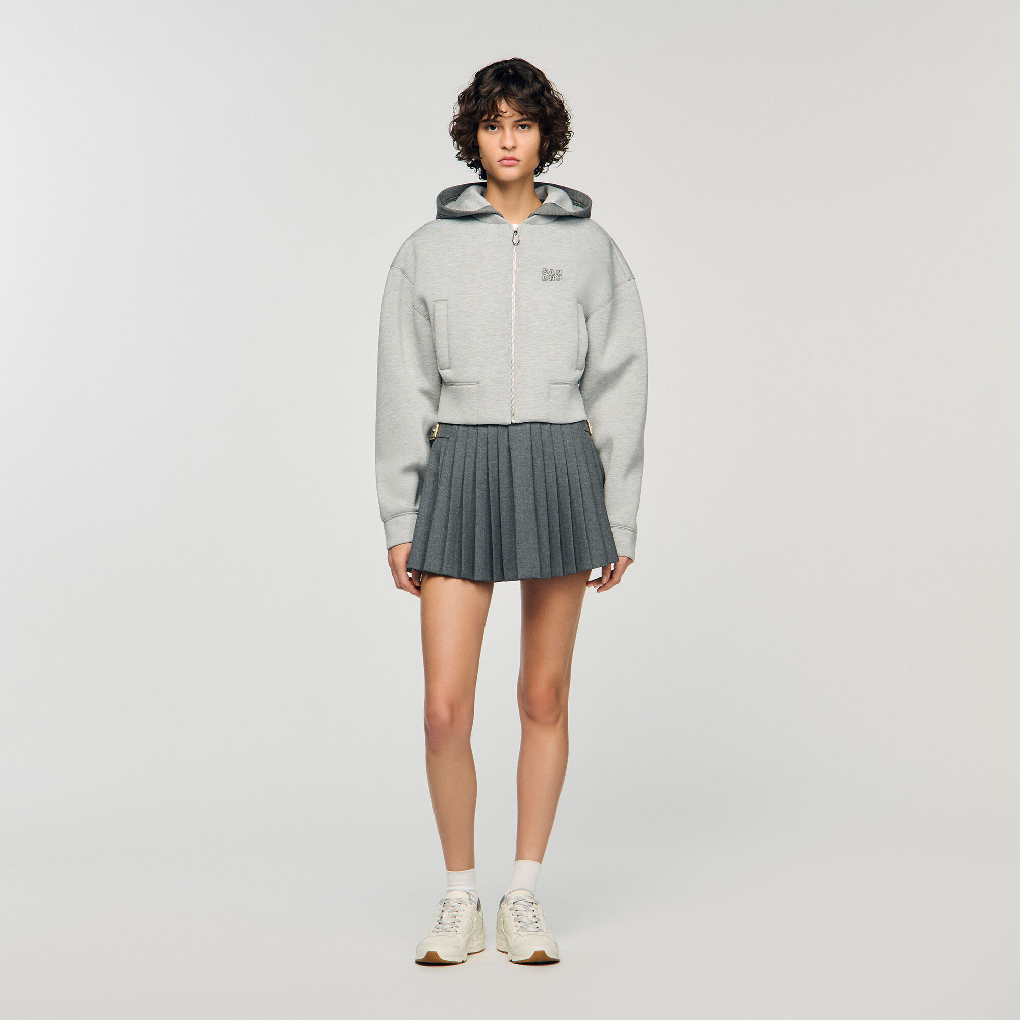 Hooded sweatshirt jacket