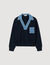 Jumper with denim details Jumper with denim details