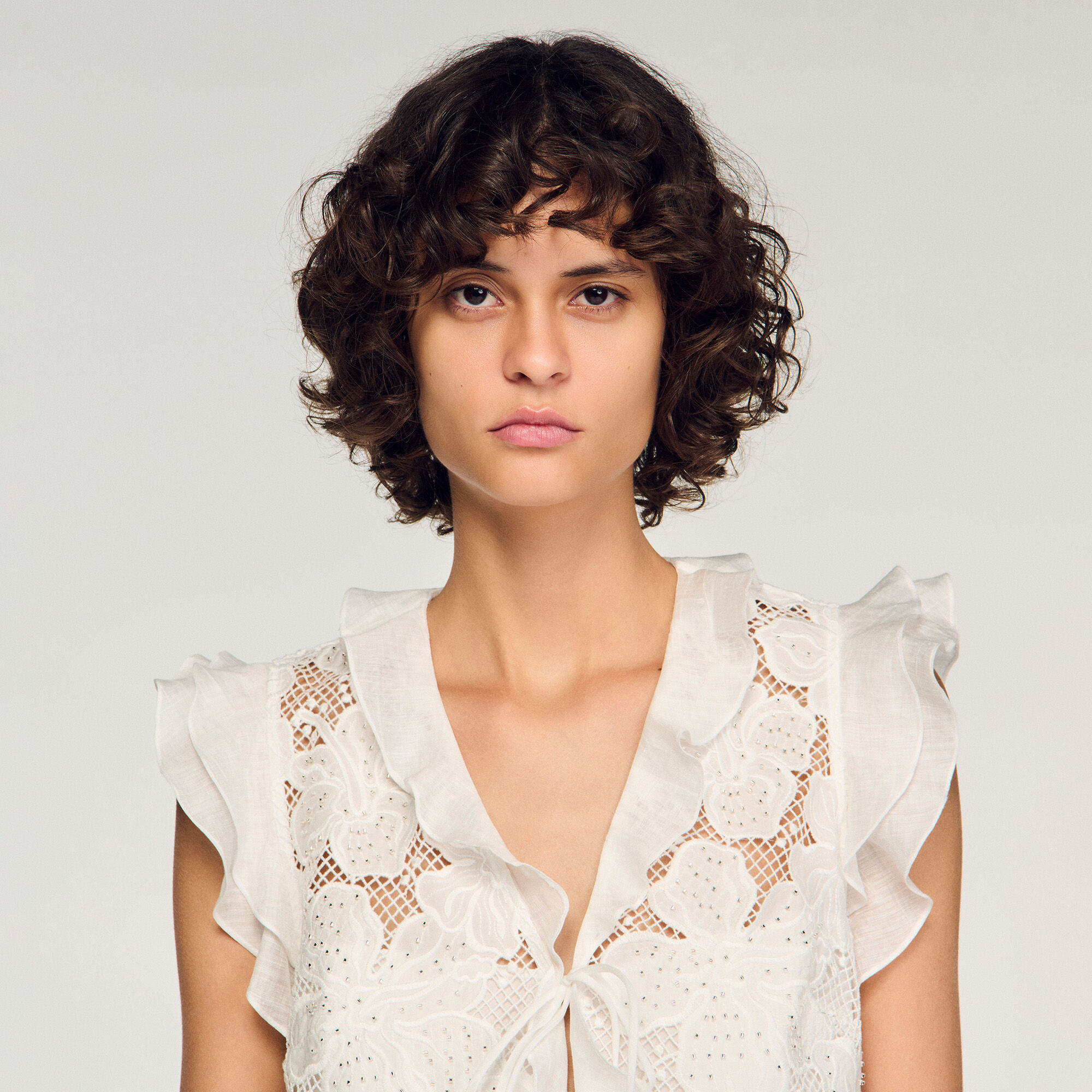 Guipure lace crop top