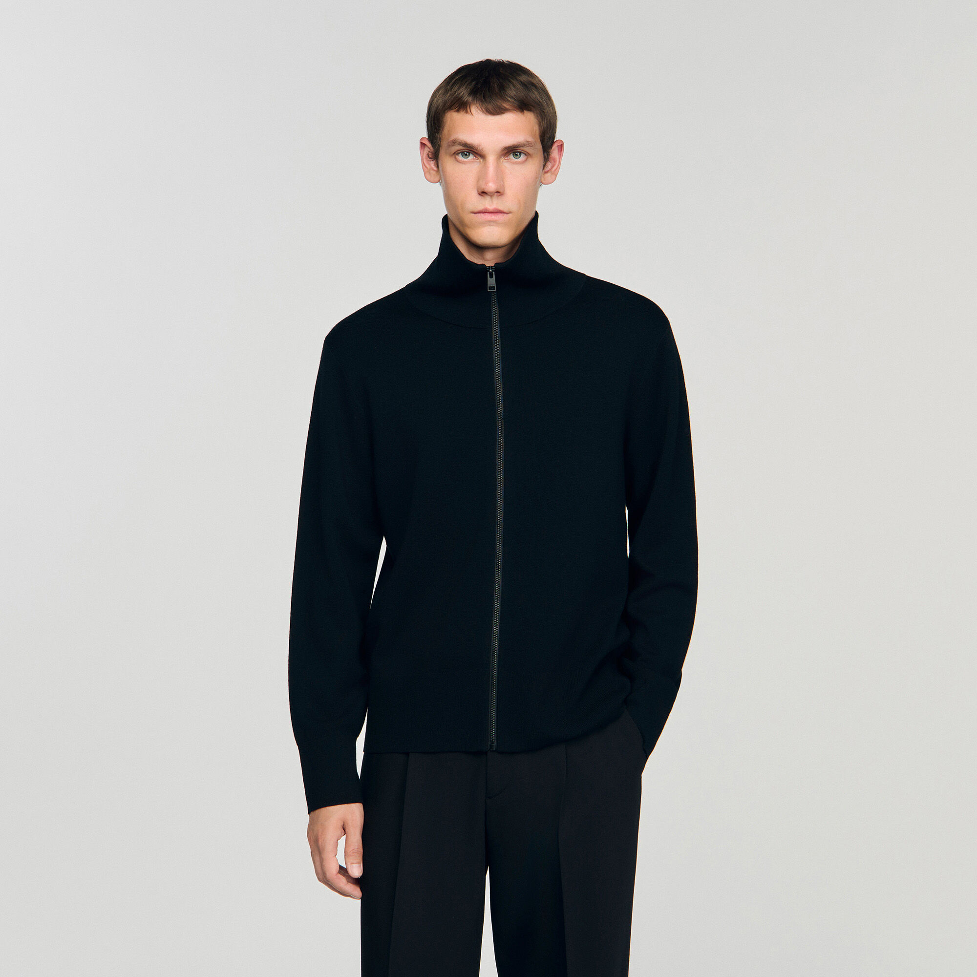 Zip-up wool cardigan Zip-up wool cardigan