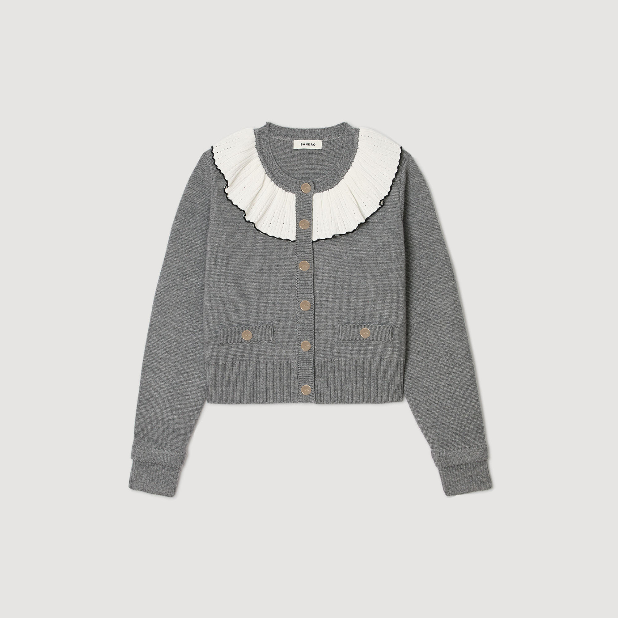 Cardigan with contrast collar Cardigan with contrast collar