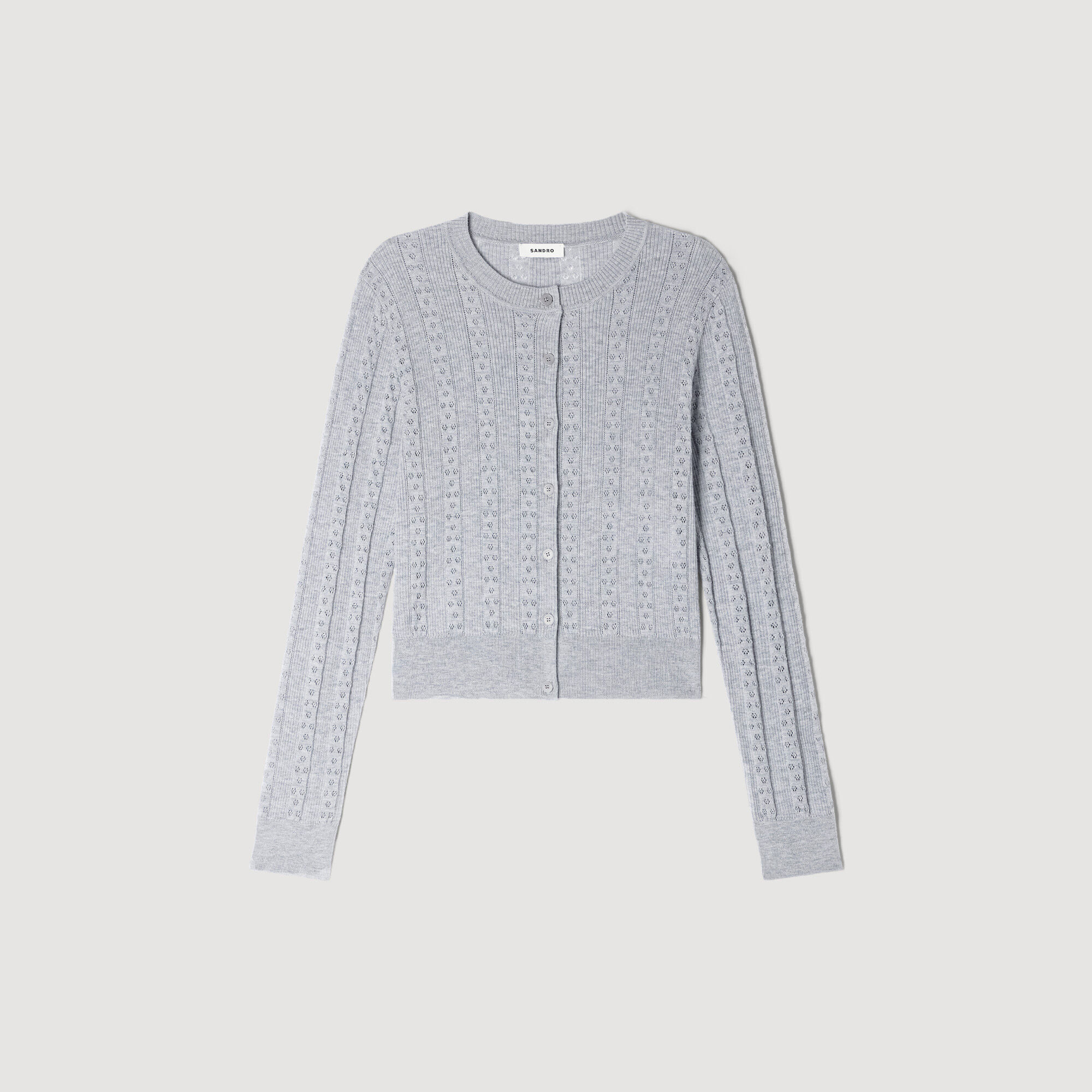 Pointelle knit cardigan