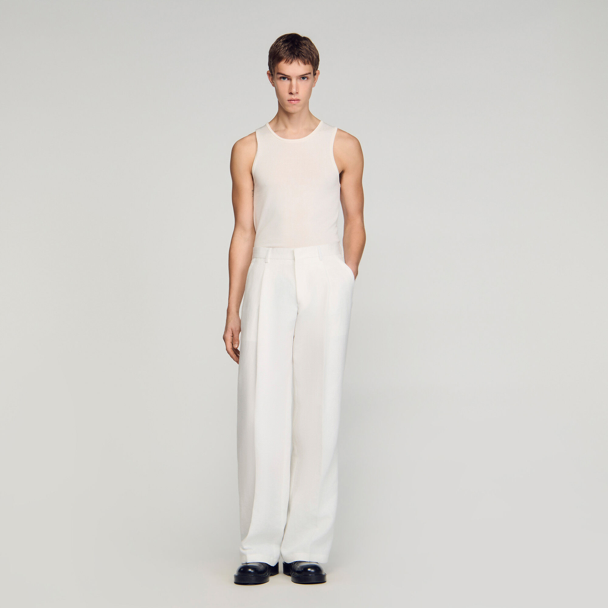 Linen suit trousers