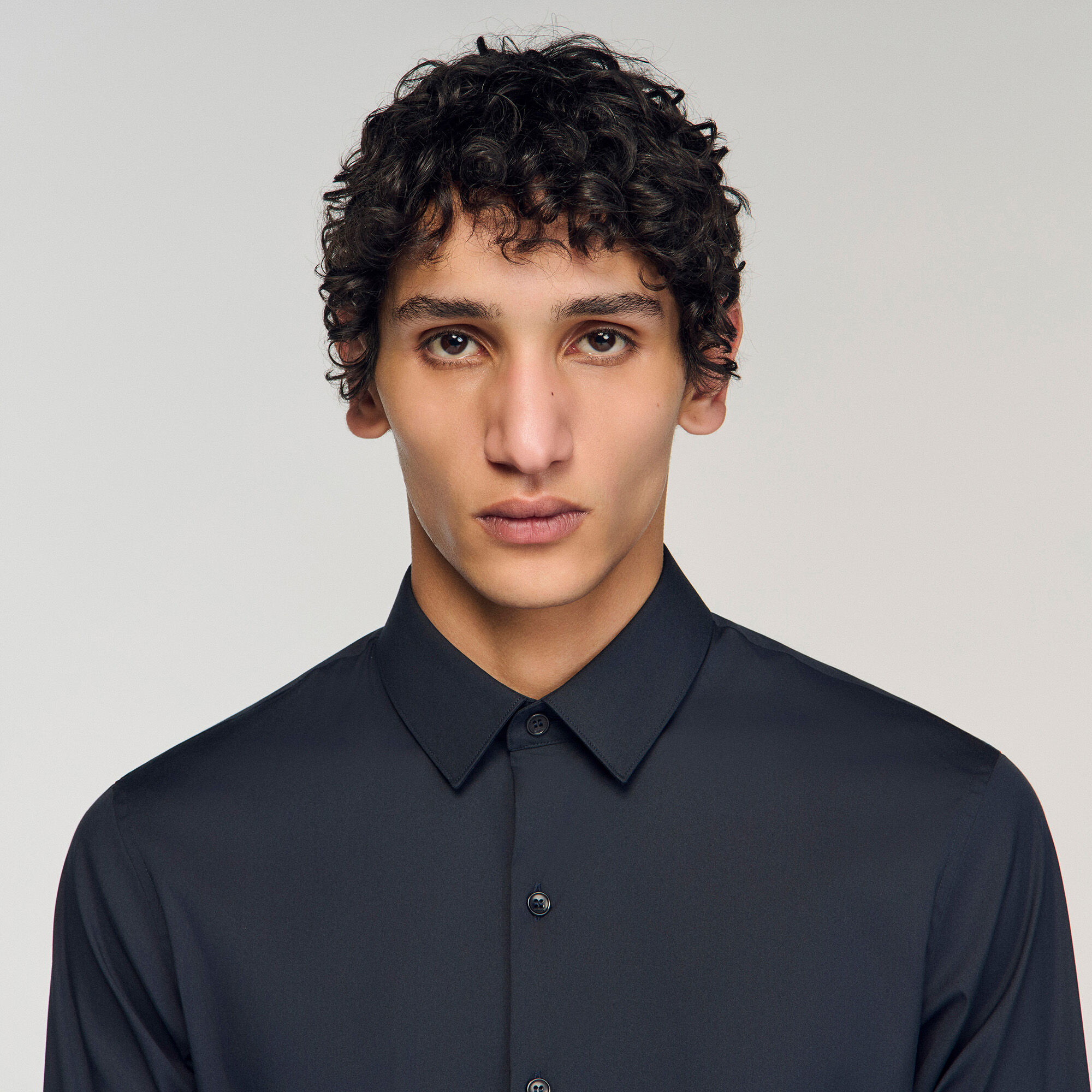 Fitted stretch cotton shirt