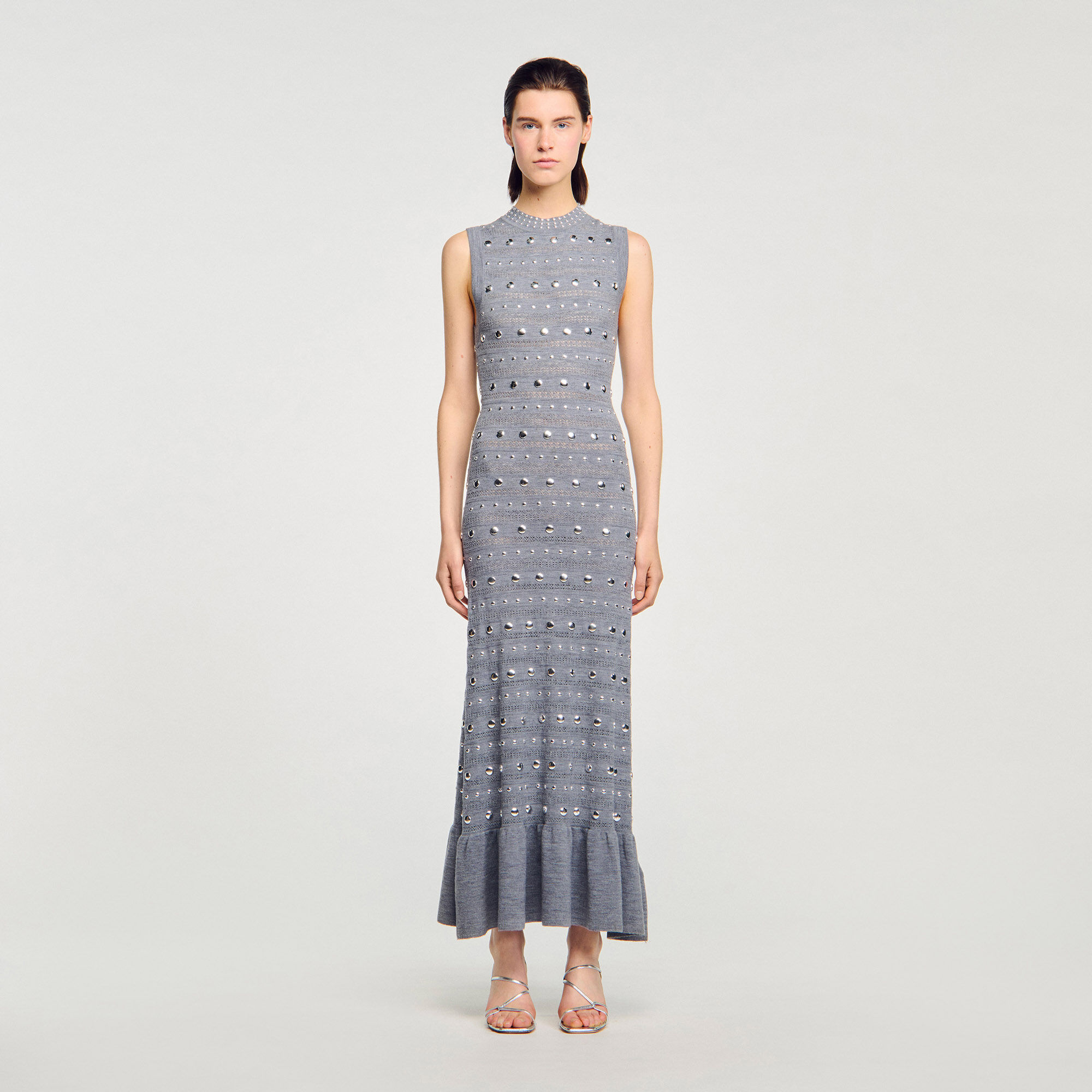 Knit maxi dress with studs Knit maxi dress with studs