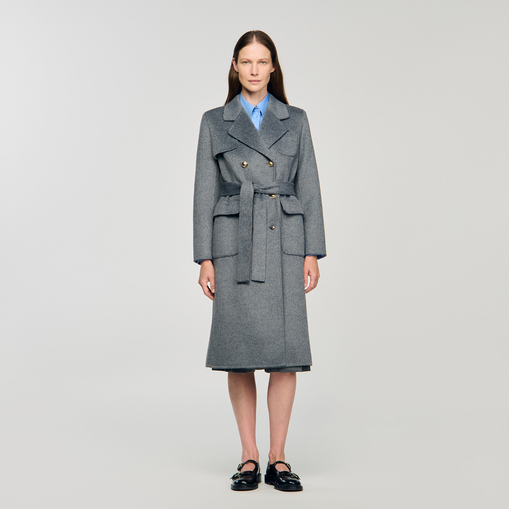 Double-faced check coat Double-faced check coat