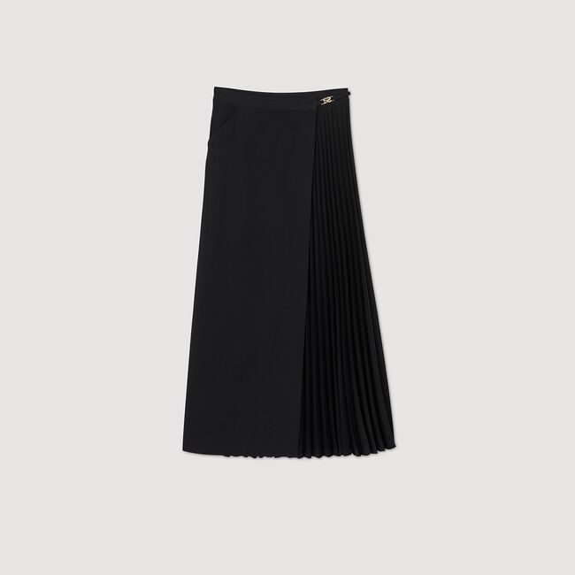 Curb chain buckle pleated skirt