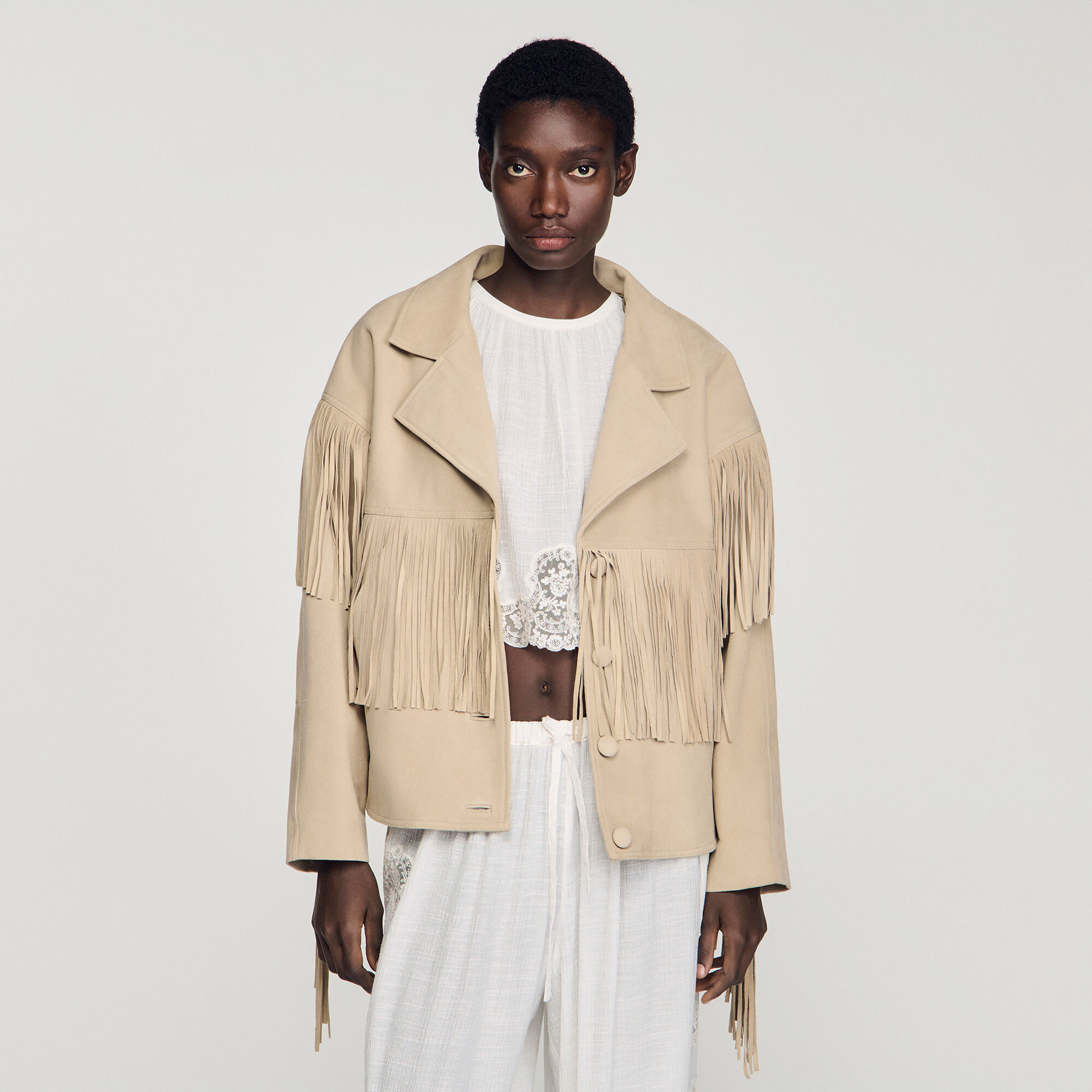 Fringed suede jacket