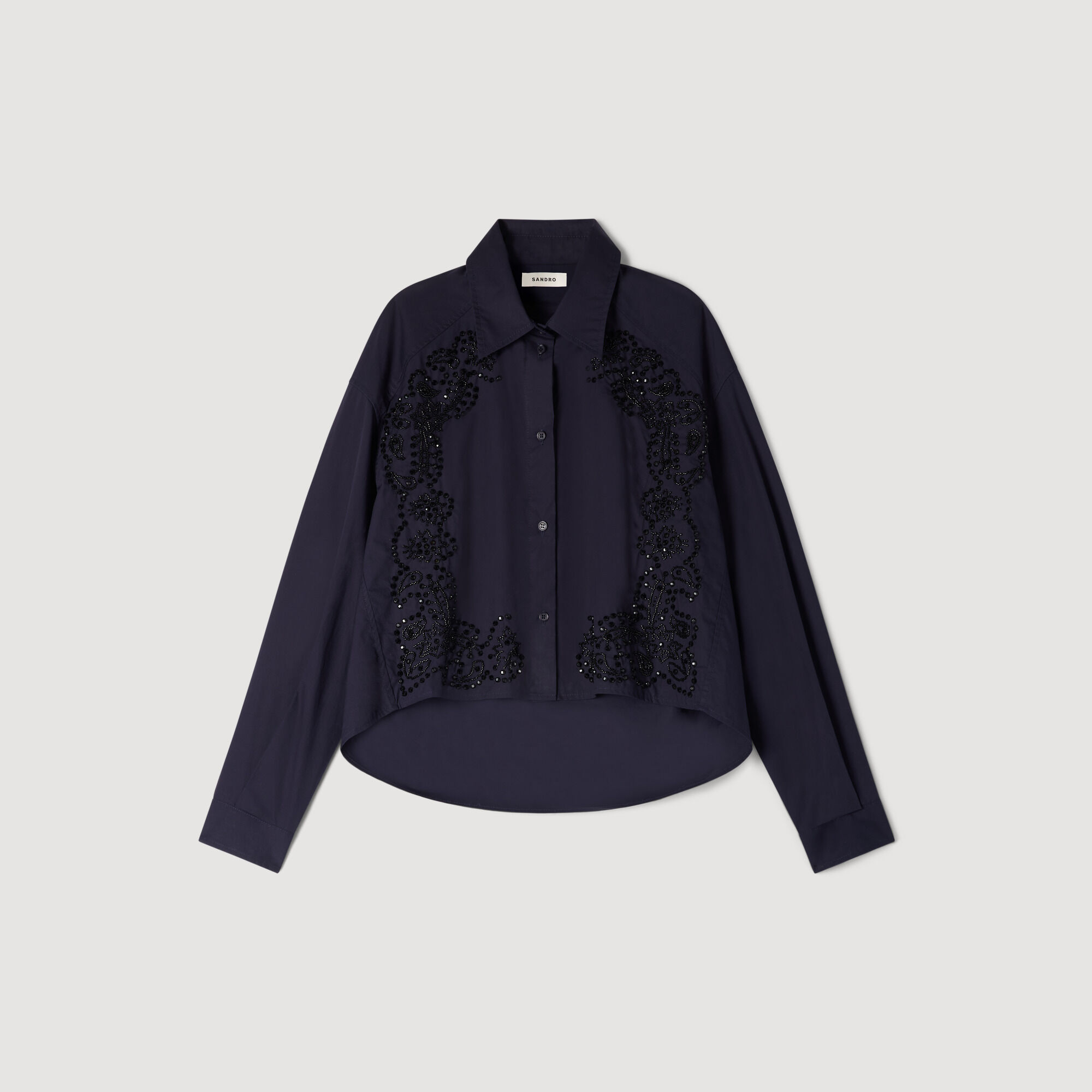 Floral embroidered cotton shirt