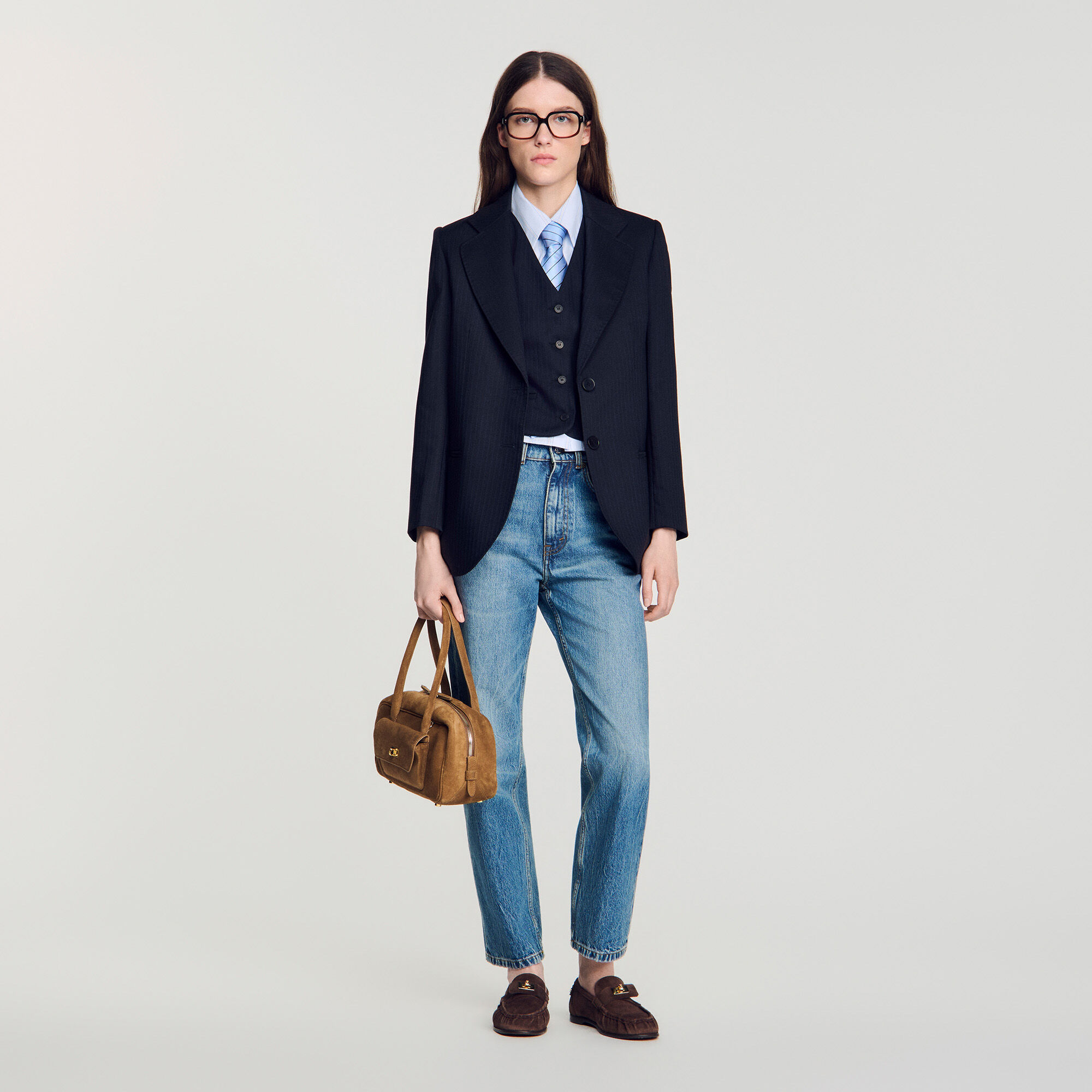 Striped suit jacket