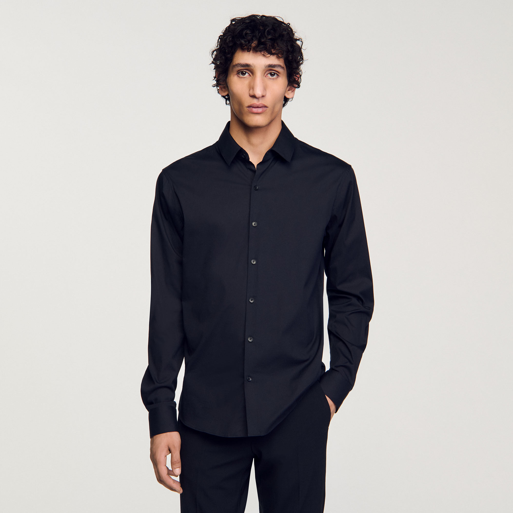 Fitted stretch cotton shirt