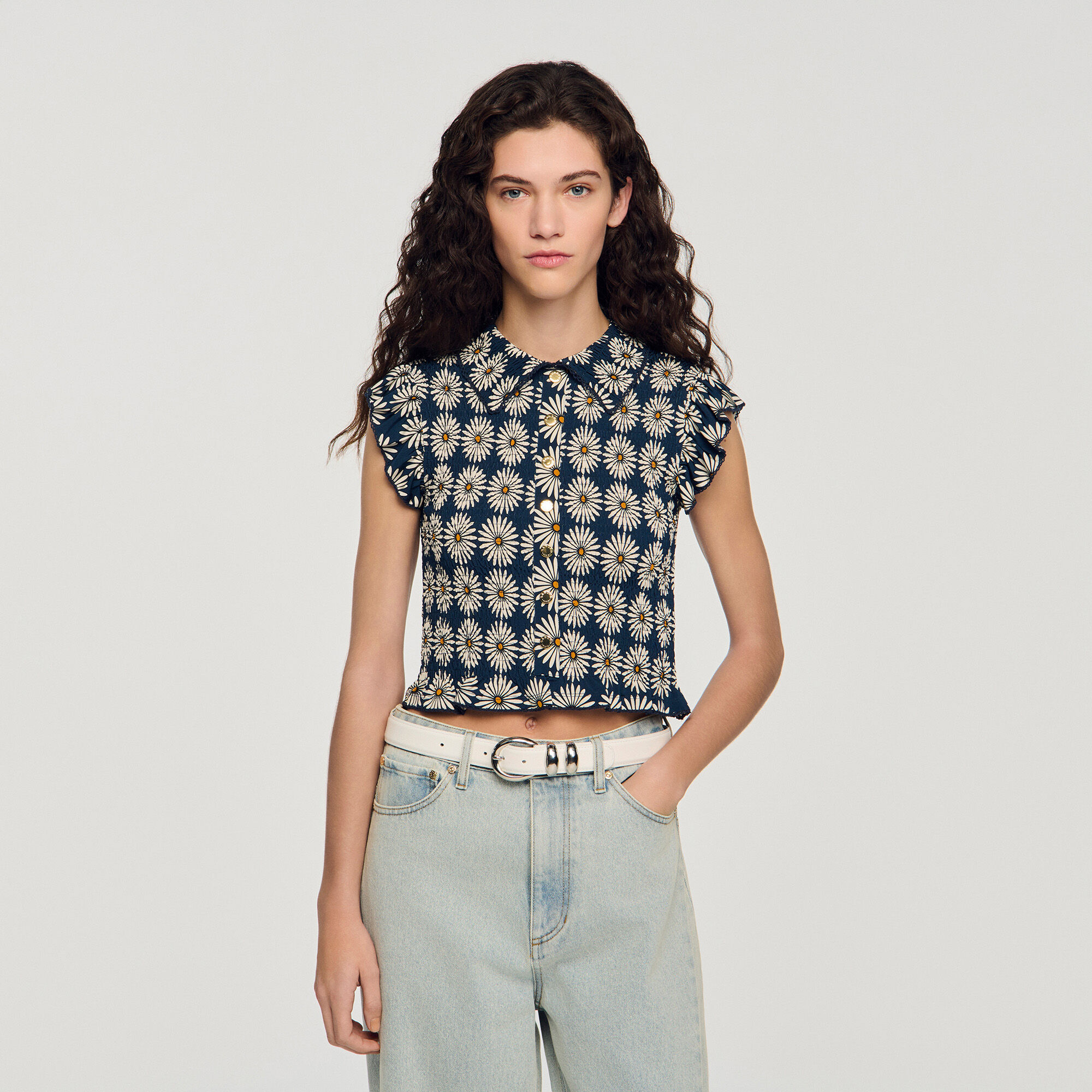 Leather belt with metal buckle